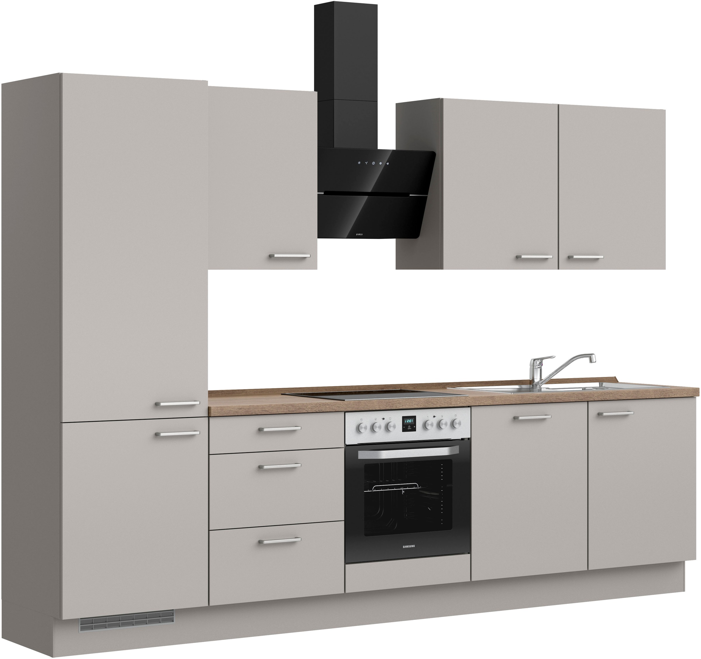 nobilia® Küchenzeile »"Touch II"«, vormontiert, Ausrichtung wählbar, Breite 300 cm, wahlw. mit E-Geräten