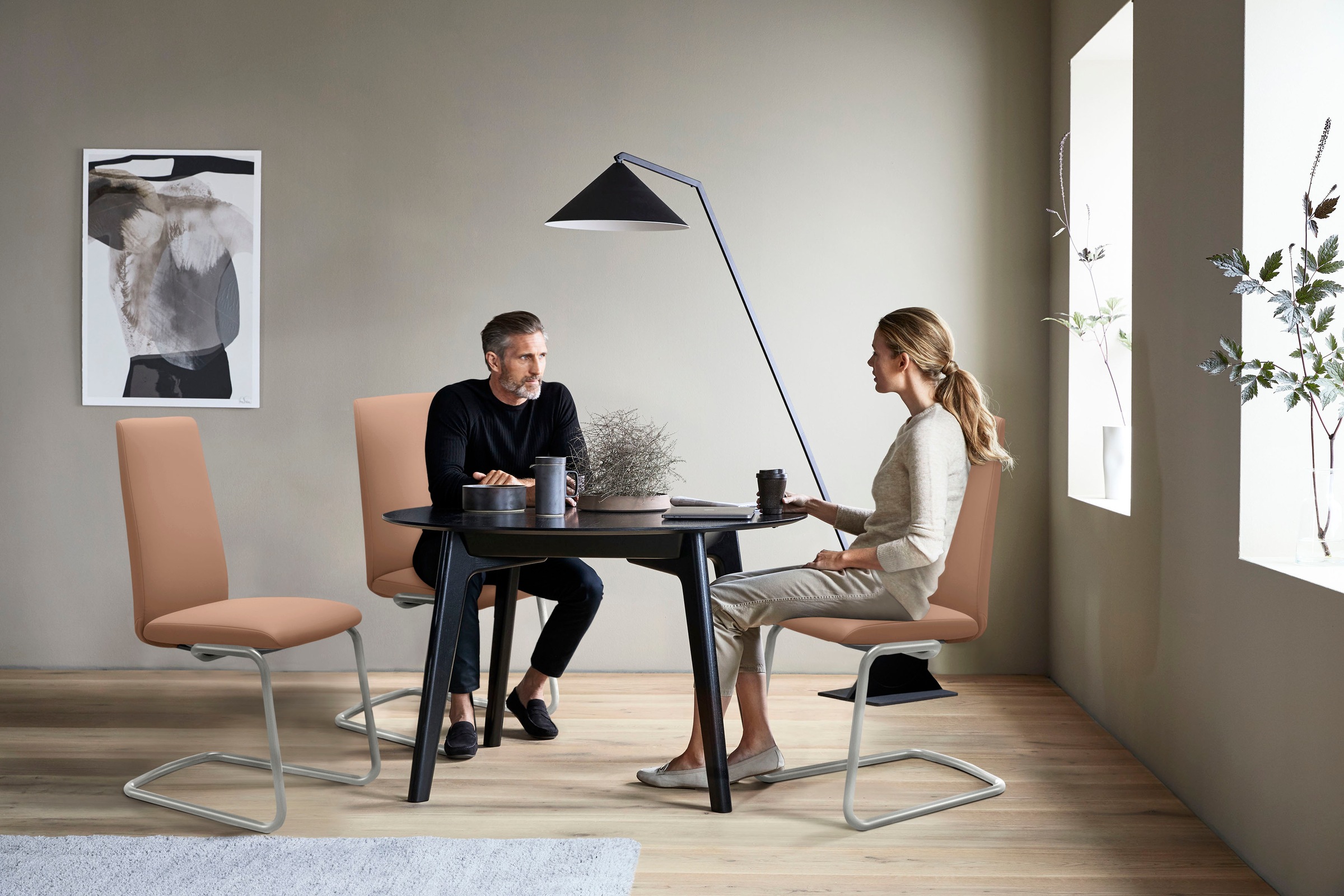 Stressless® Polsterstuhl »Laurel«, Leder BATICK, High Back, Größe L, mit Beinen aus Stahl in Schwarz matt