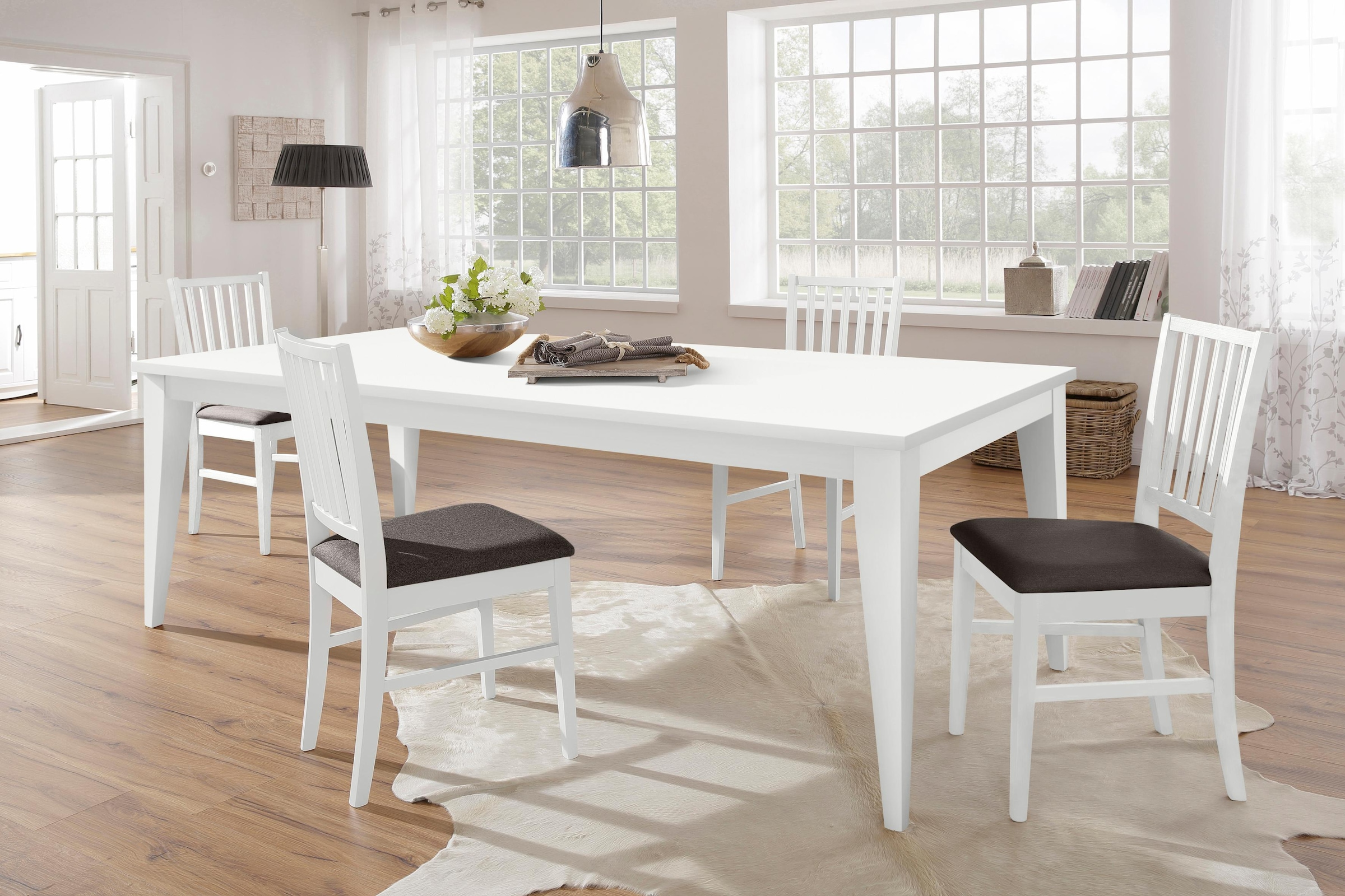 Home affaire Esszimmerstuhl »Ruanda Küchenstuhl TOPSELLER«, (Set), 6 St., Webstoff, im 2er, 4er oder 6er-Set, Holzstuhl
