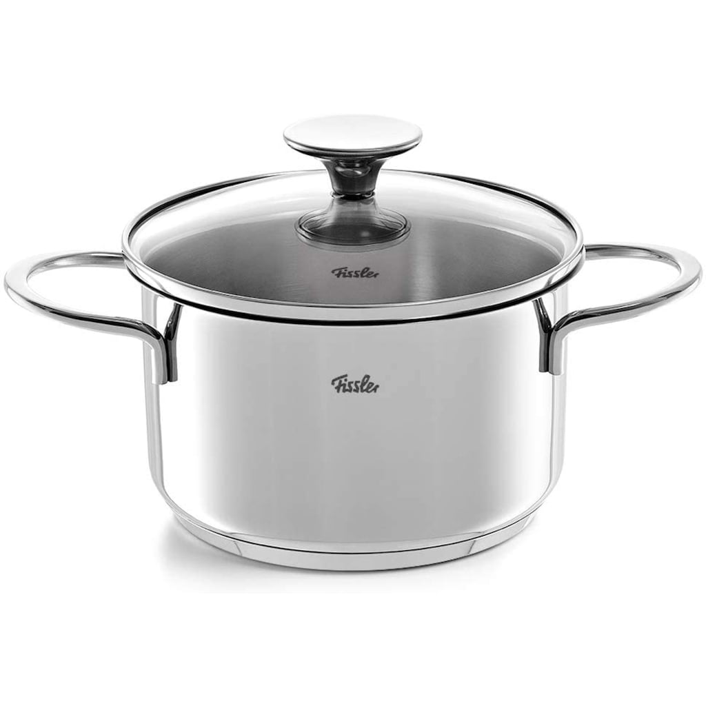 Fissler Topf-Set »Copenhagen«, Edelstahl 18/10, (Set, 9 tlg., Bratentopf 20 cm, je 1 Kochtopf 16/20/24 cm, Stielkasserolle 16 cm)