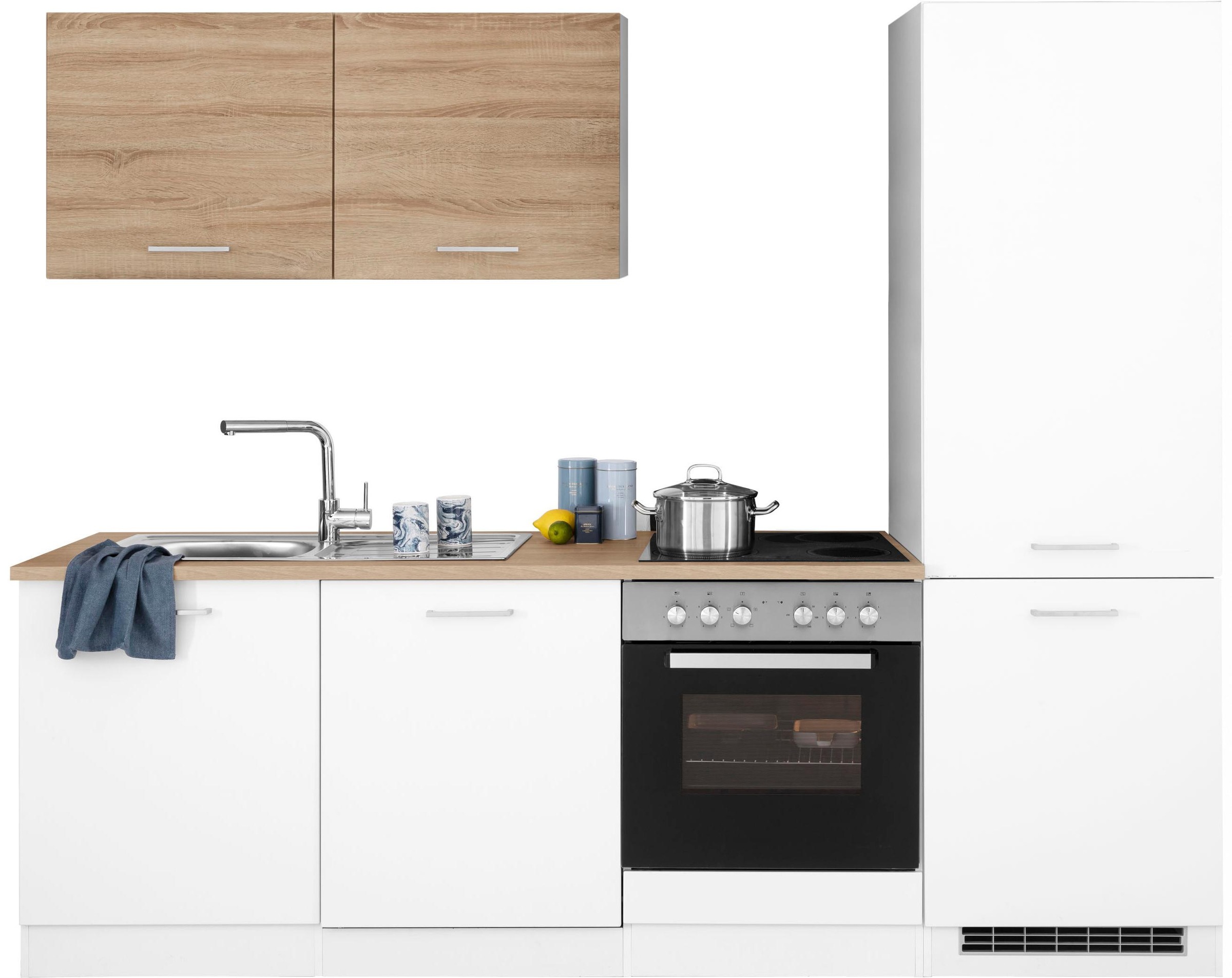 KOCHSTATION Küchenzeile »KS-Visby«, mit E-Geräten, Breite 240 cm inkl. Kühl günstig online kaufen