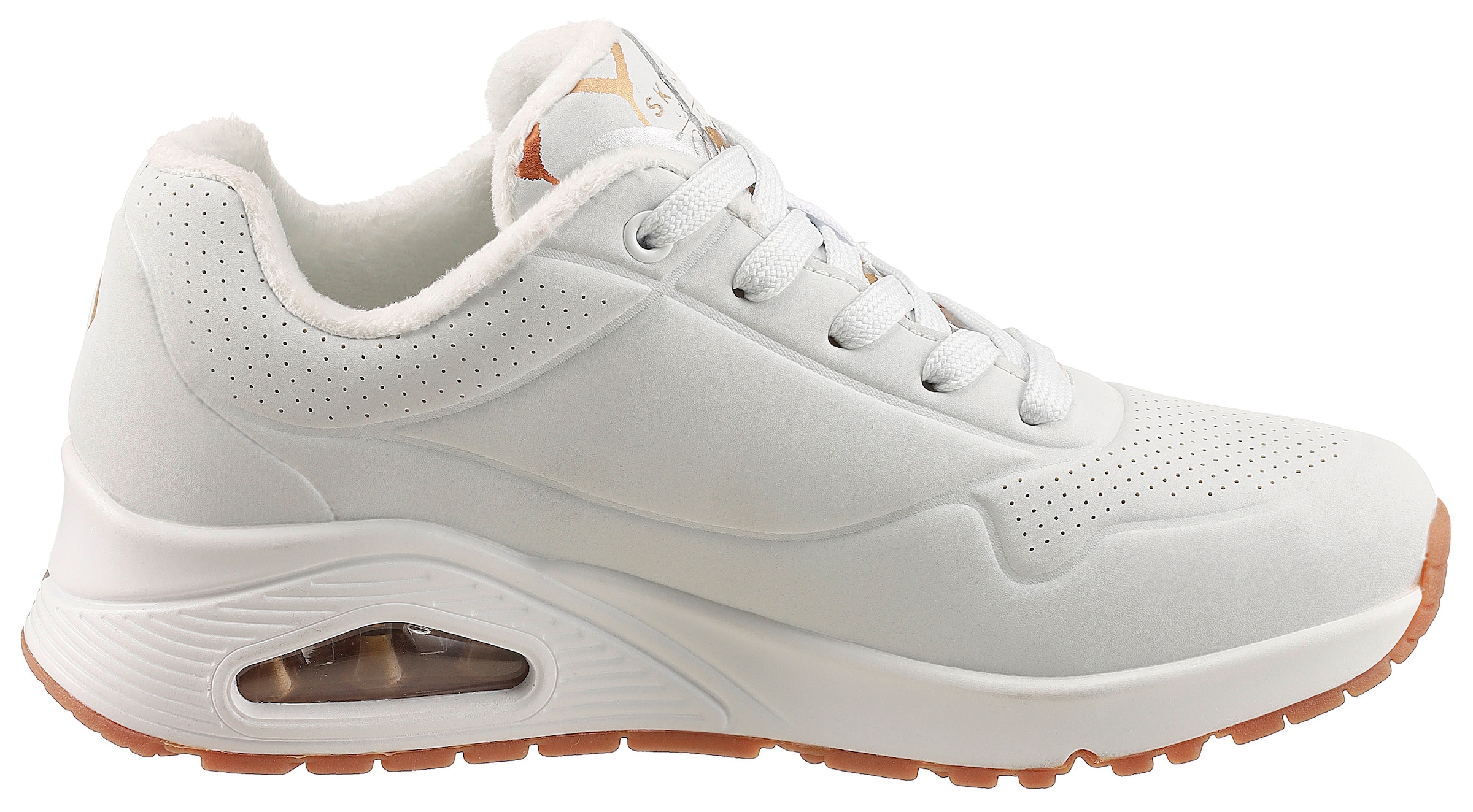 Skechers Sneaker »UNO - METALLIC LOVE«, Freizeitschuh, Halbschuh, Schnürschuh mit trendigen Metallic-Print