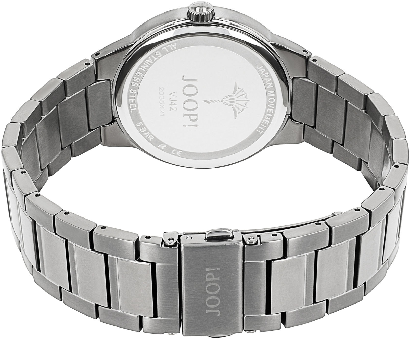 JOOP! Quarzuhr, Armbanduhr, Herrenuhr, Edelstahlarmband, Leuchtzeiger, Datum