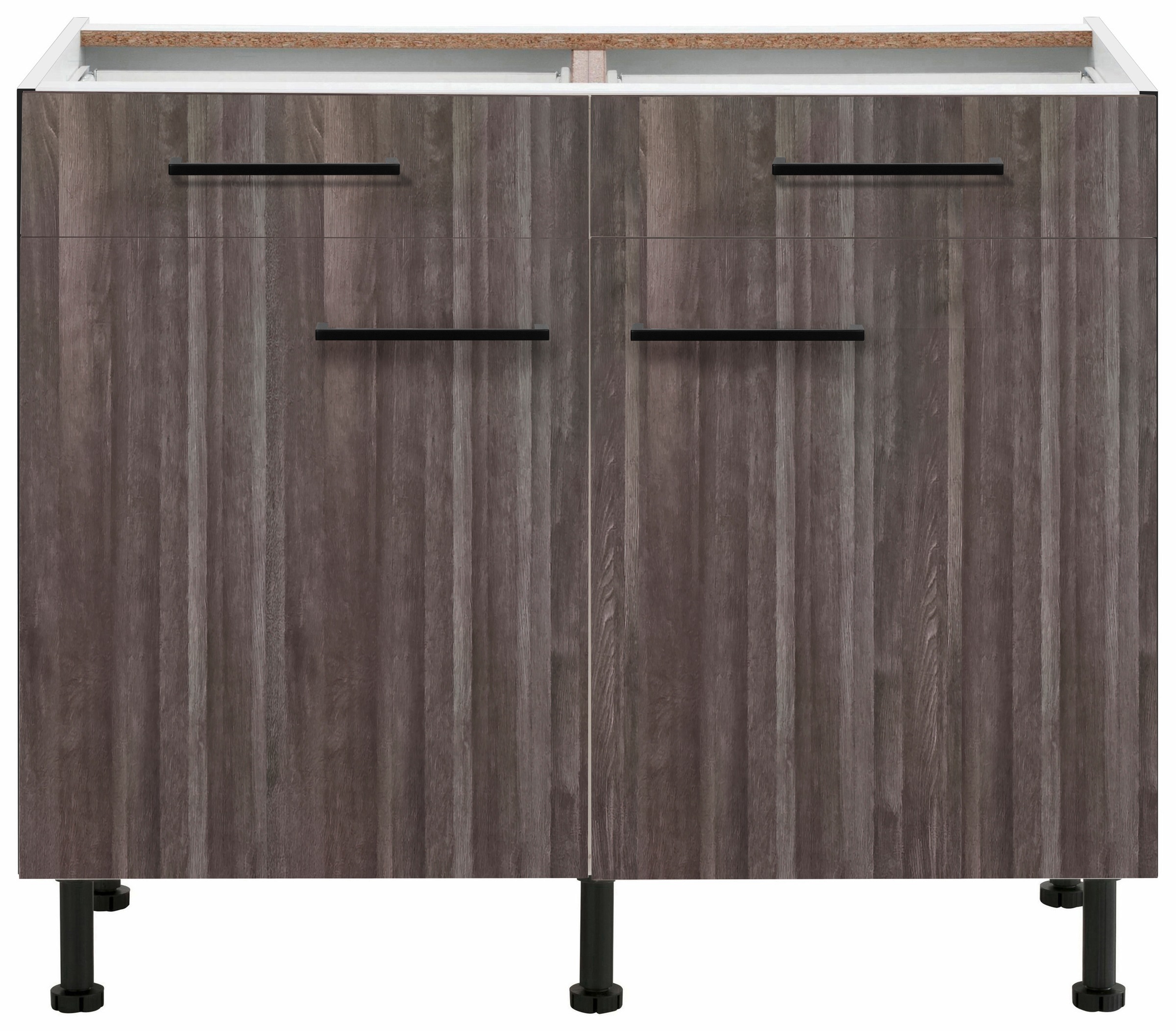 wiho Küchen Unterschrank »Nisos« 100 cm breit, Soft-Close in Schubladen, verstellbare Füße, ohne Platte