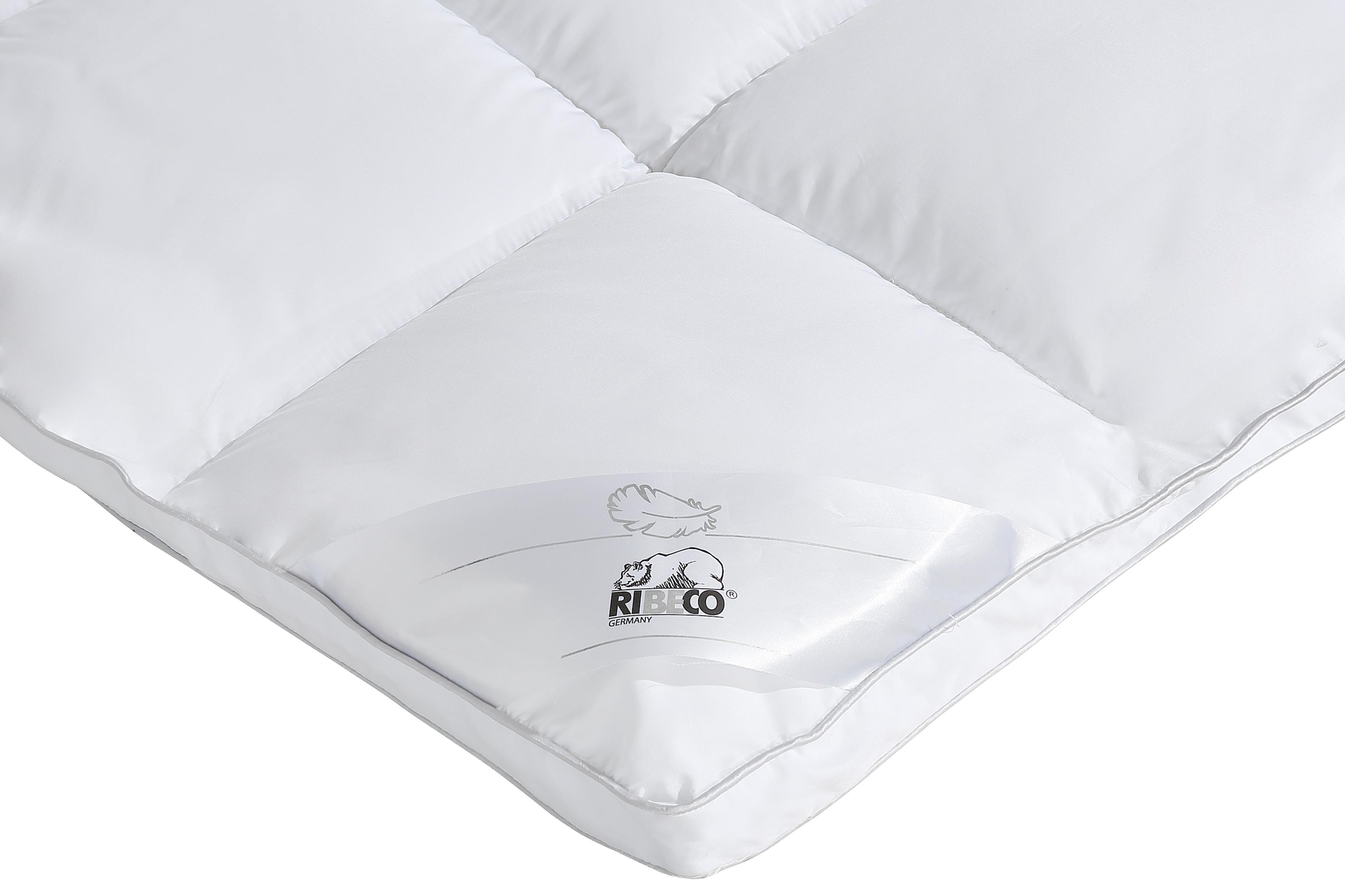 RIBECO Microfaserbettdecke + Kopfkissen »Isabel« Luxus Daunenfeeling mit natürlichem  Milbenschutz!