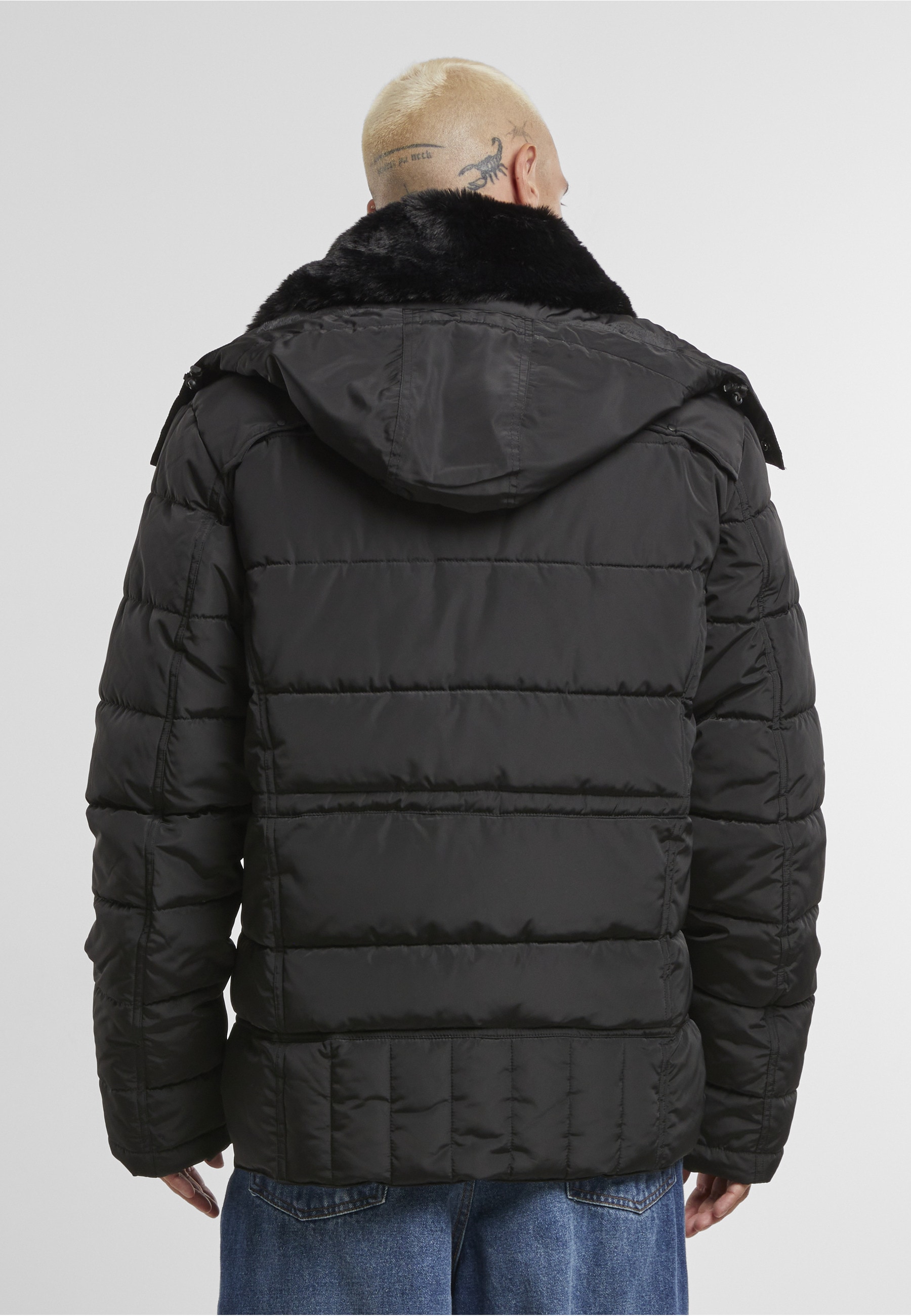URBAN CLASSICS Winterjacke »Urban Classics Puffer Jacket With Detachable Fur Collar« 1 Stk. tlg. ohne Kapuze