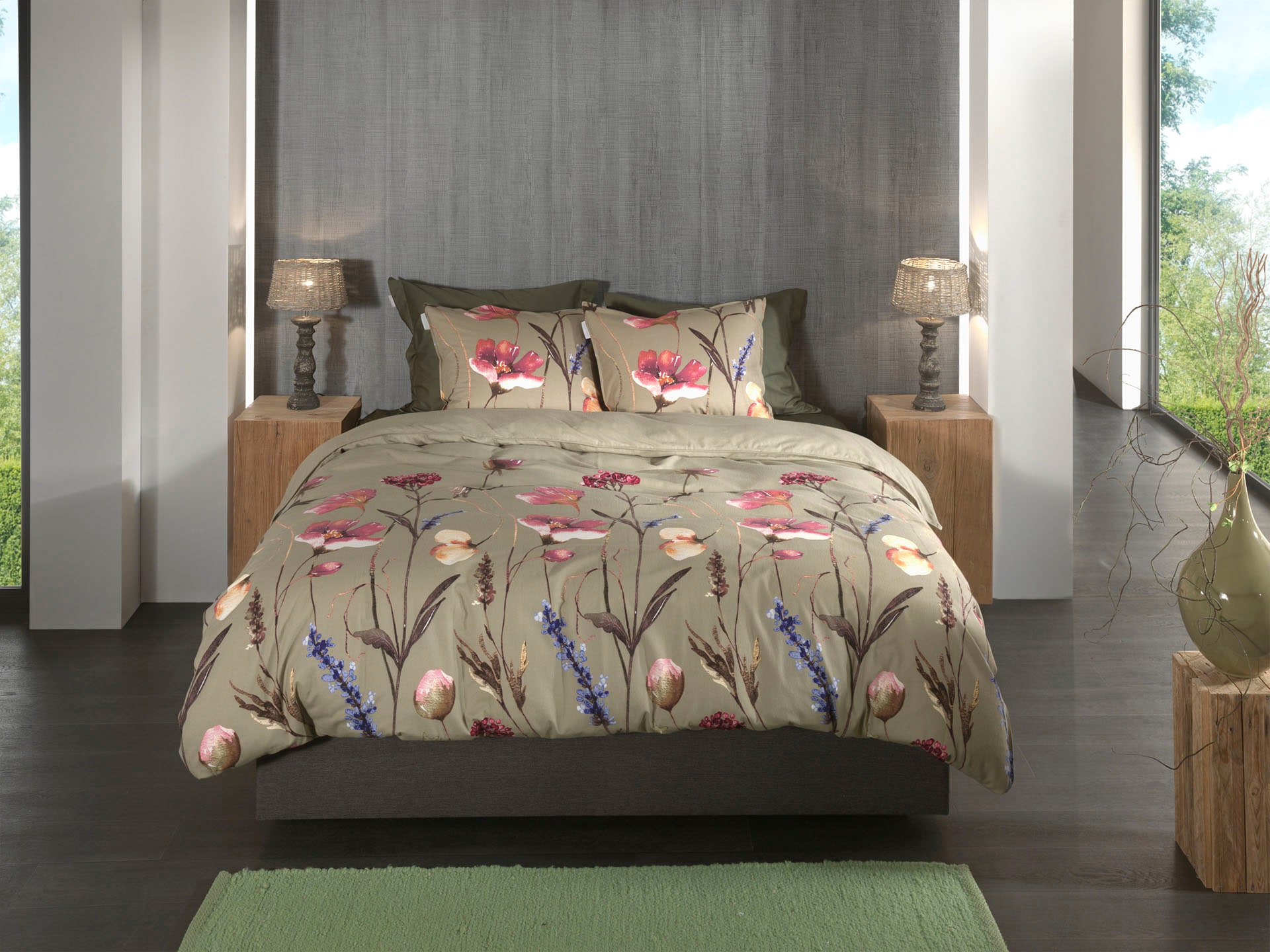 Heckett & Lane Bettwäsche »Vico«, Blumen Design, 100% Baumwolle ab 135x200 günstig online kaufen