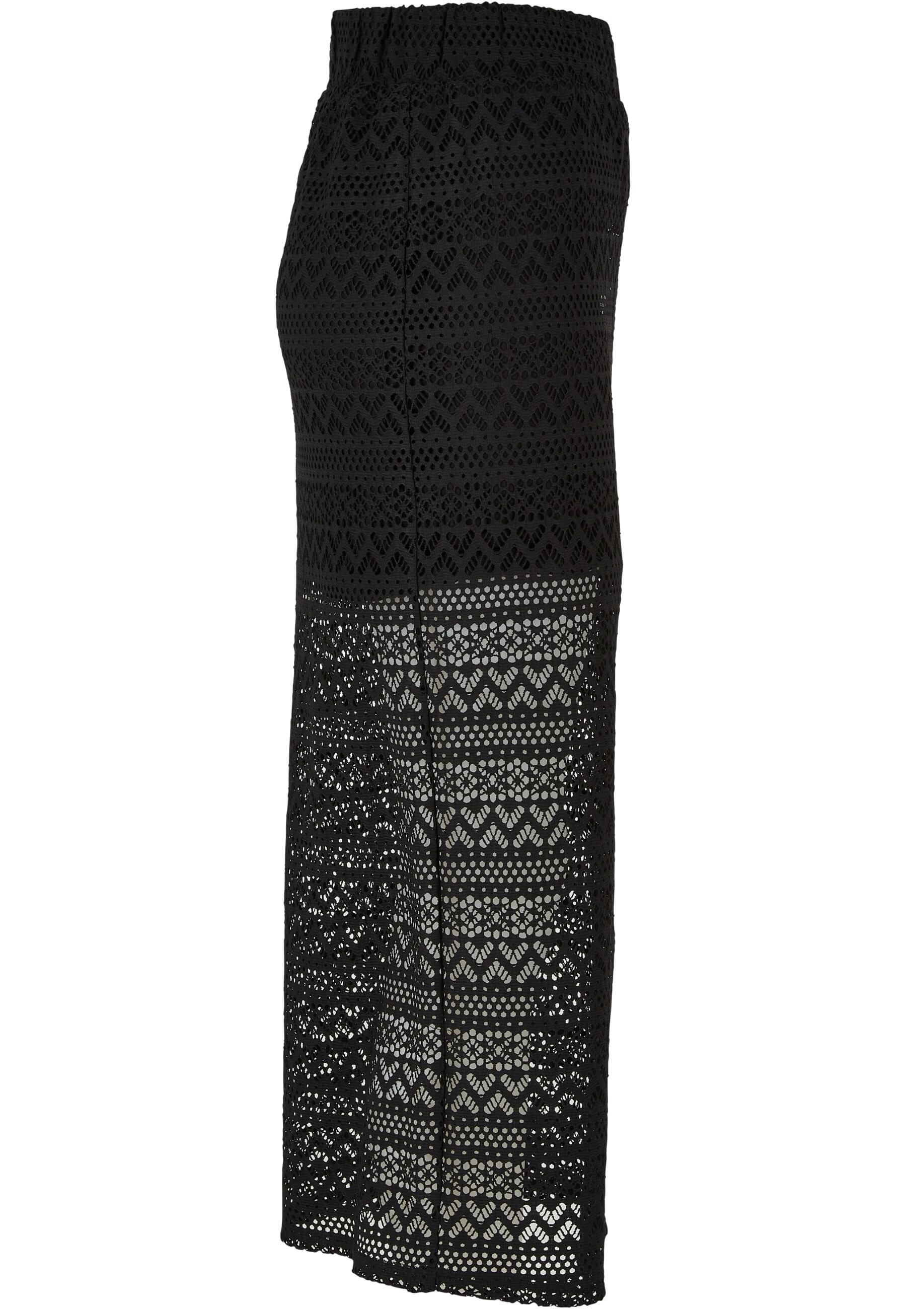 URBAN CLASSICS Jerseyrock »Urban Classics Damen Ladies Stretch Crochet Lace Midi Skirt« 1 Stk.