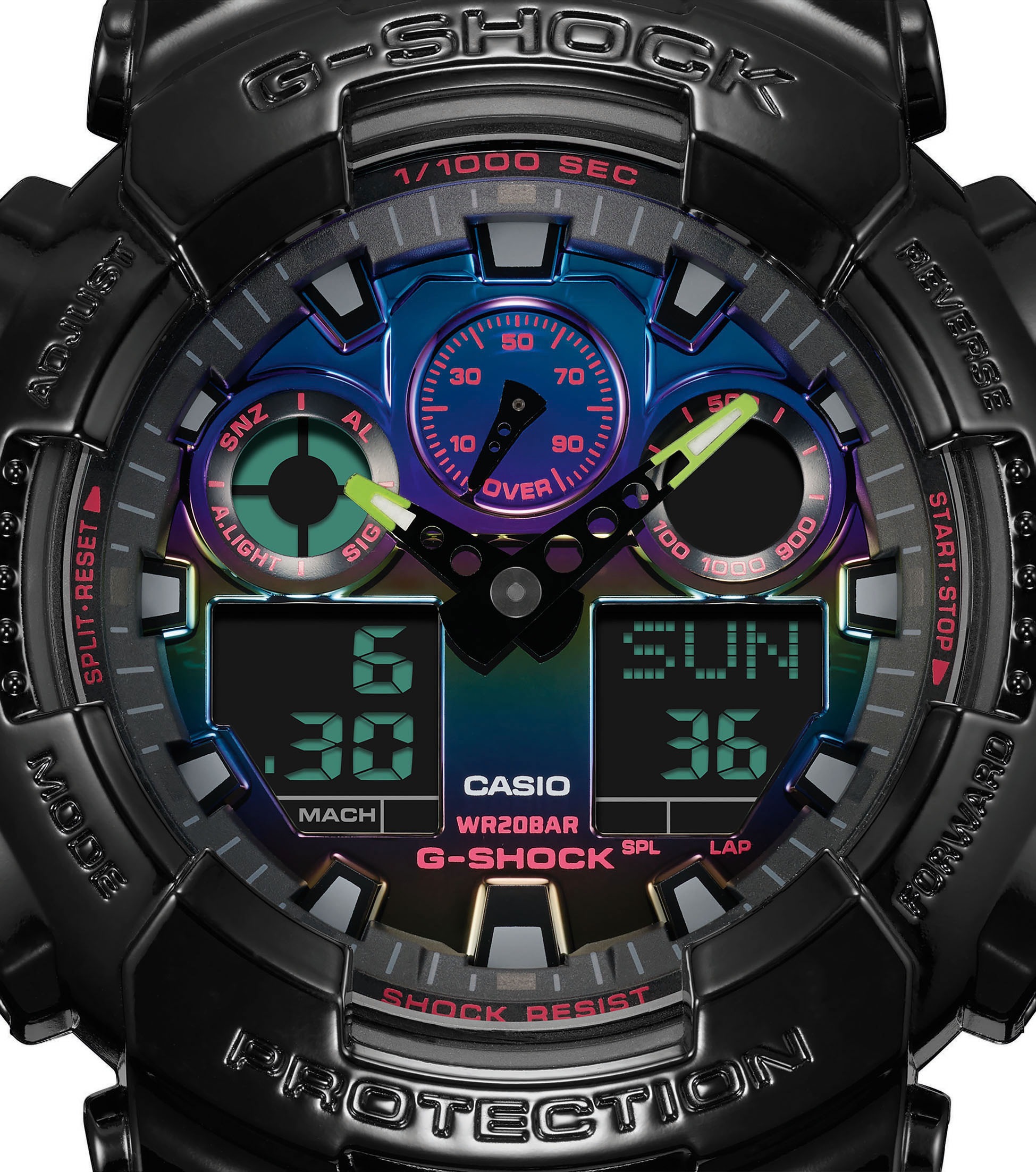 CASIO G-SHOCK Chronograph, Quarzuhr,Armbanduhr,Herrenuhr,digital, bis 20 bar wasserd.Resinarmband