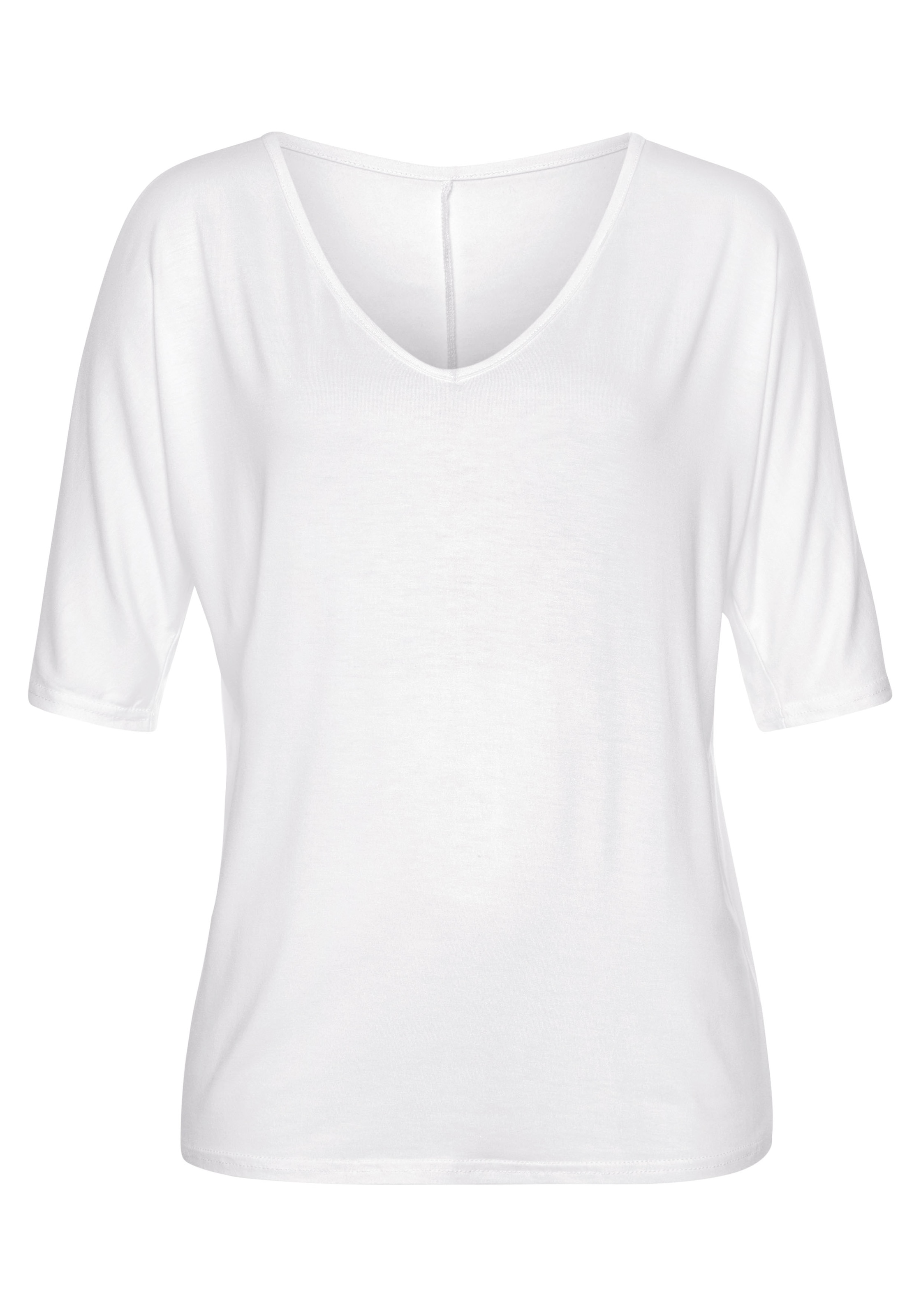 Vivance T-Shirt mit Cut-outs am Ärmel, Kurzarmshirt mit V-Ausschnitt, casual