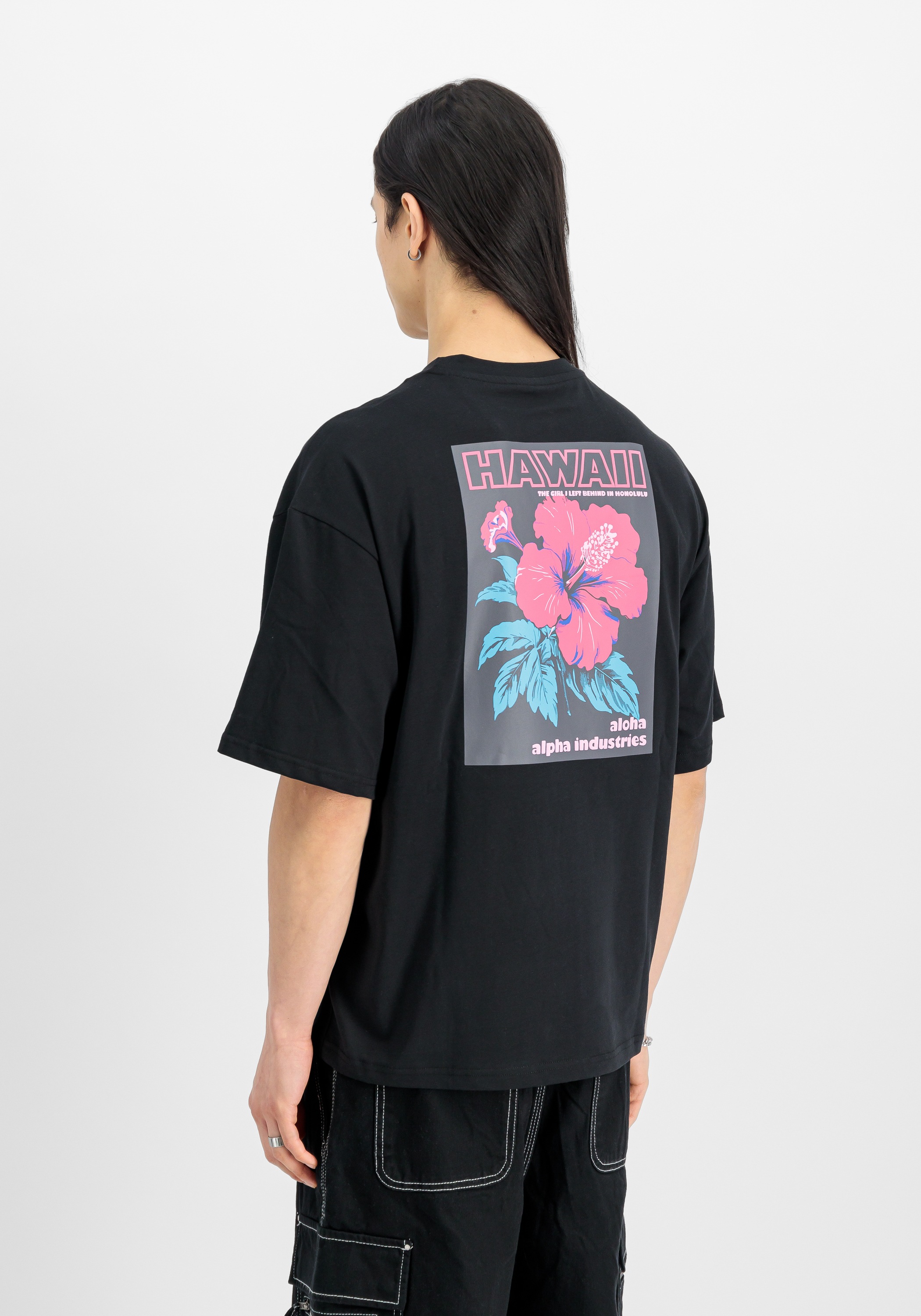 Alpha Industries T-Shirt »Alpha Industries Men - T-Shirts Aloha Flower Backprint T-Shirt«