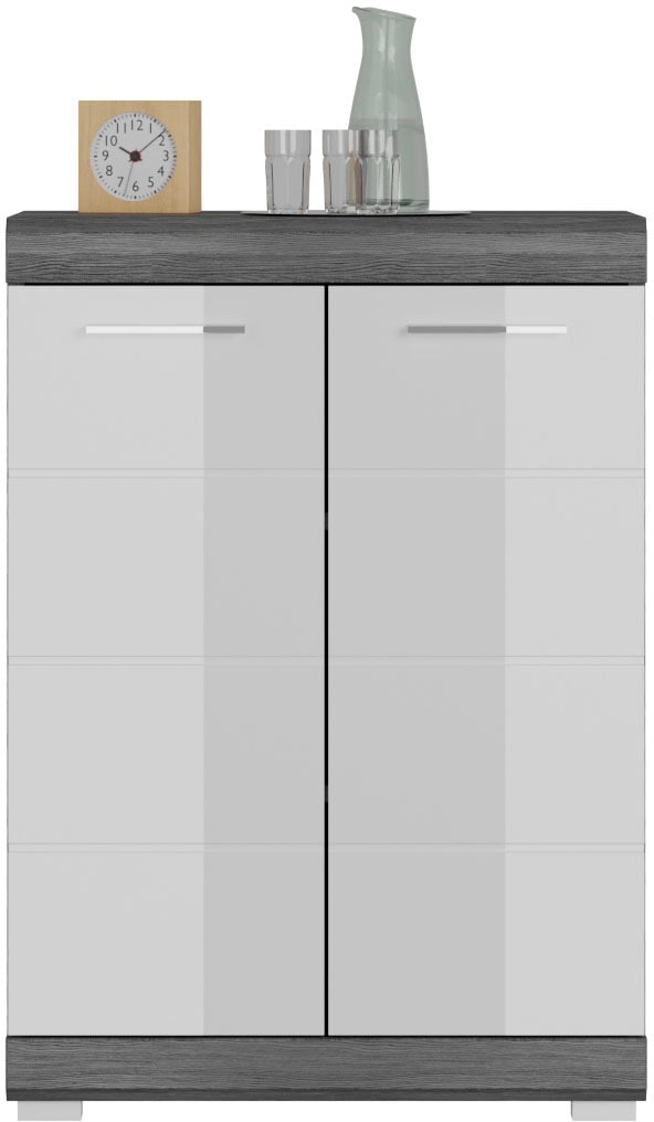INOSIGN Kommode »Siena, Breite 60 cm, 2 Türen, 2 Einlegeböden, 3 Fächer«, Front-Rillenfräsung, Schuhkommode, Schuhschrank, Anrichte, Sideboard