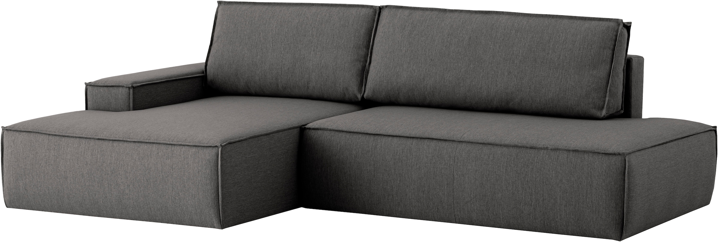 Home affaire Ecksofa »SHERWOOD, Schlafsofa in L-Form offen (275cm), Cord, Leinenoptik«, Schlaffunktion und Bettkasten, Kedernaht, hoher Sitz- & Liegekomfort