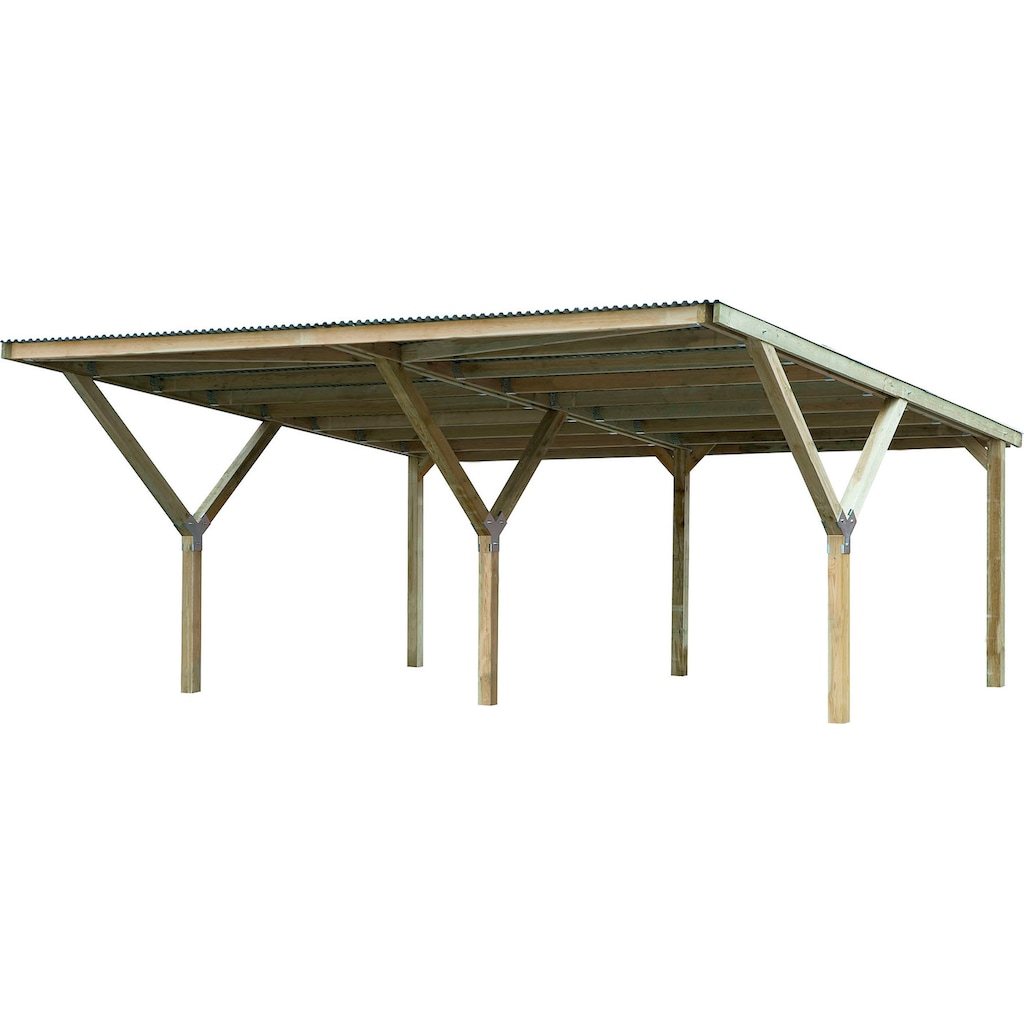 weka Doppelcarport, Holz, 276 cm, braun