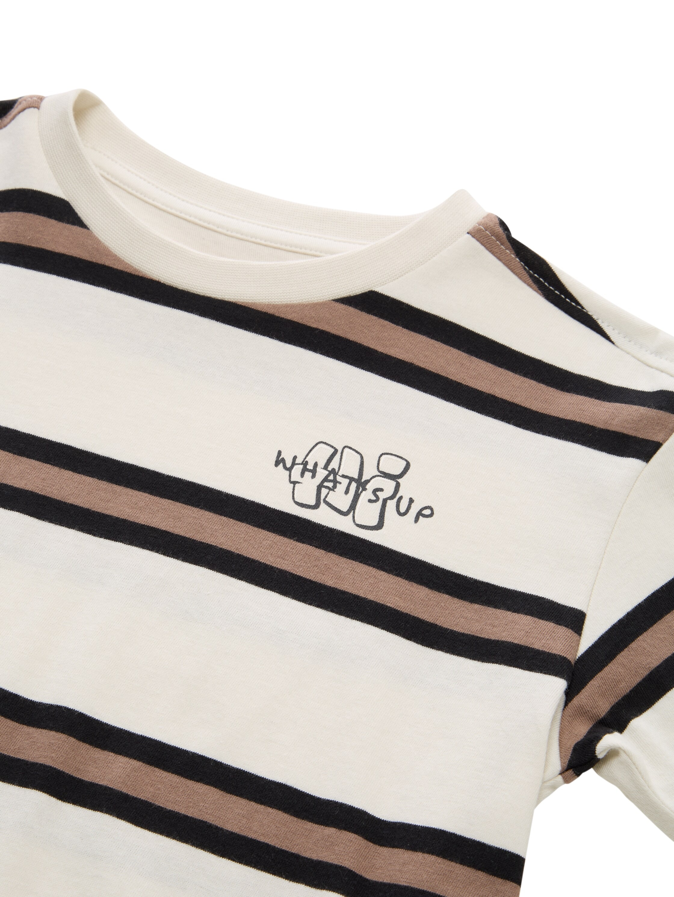 TOM TAILOR Langarmshirt gestreift und mit Print