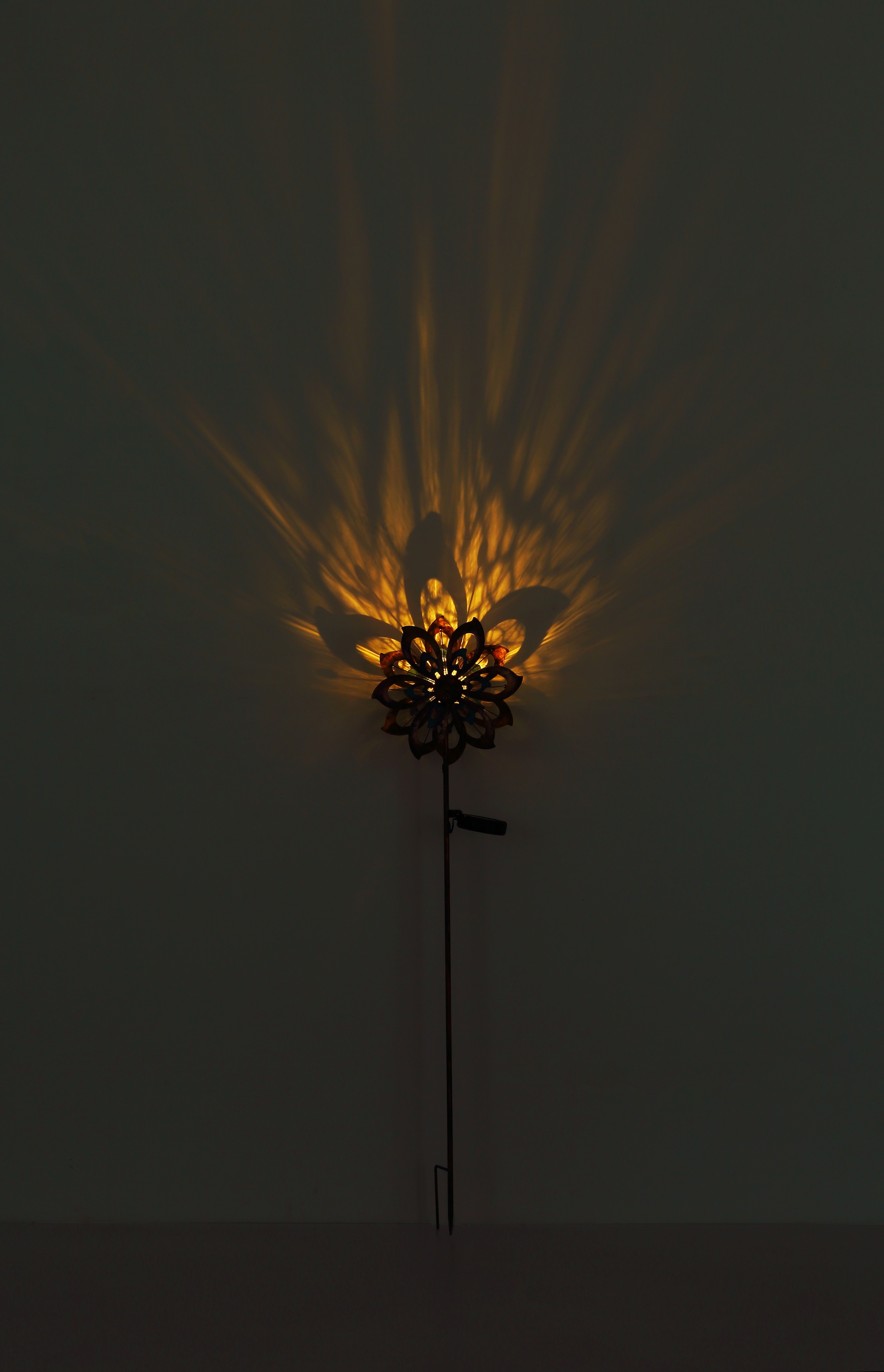 GLOBO LIGHTING LED Solarleuchte »SOLARLEUCHTE METALL GOLDFARBEN PATINIERT, 1XLED« LED-Modul 1 Stk. Warmweiß Solar Garten Terrasse Außenbeleuchtung Dekoleuchten