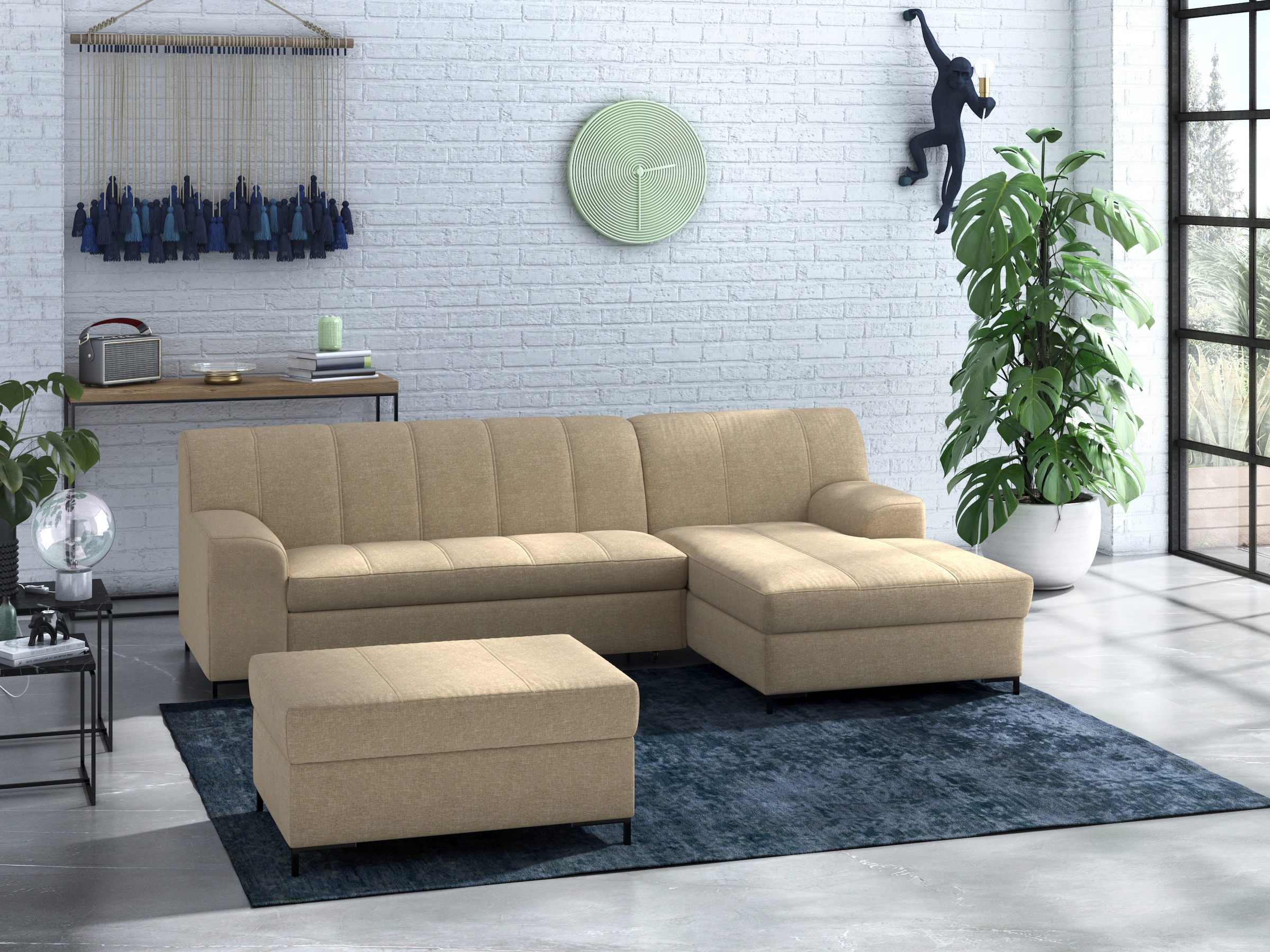 INOSIGN Ecksofa »Balme L-Form«, Inkl. Zierkissen, wahlweise mit Bettfunktion