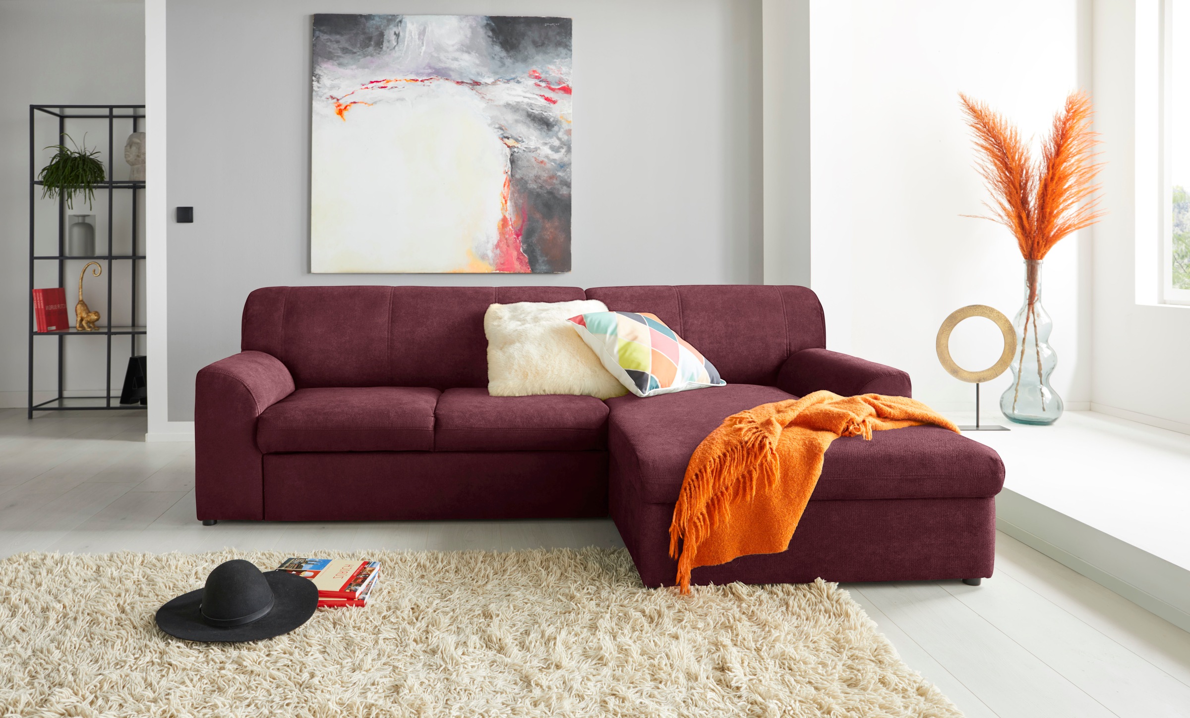 DOMO collection Ecksofa »Topper, elegant und zeitlos, kompaktes Stellmaß 24 günstig online kaufen