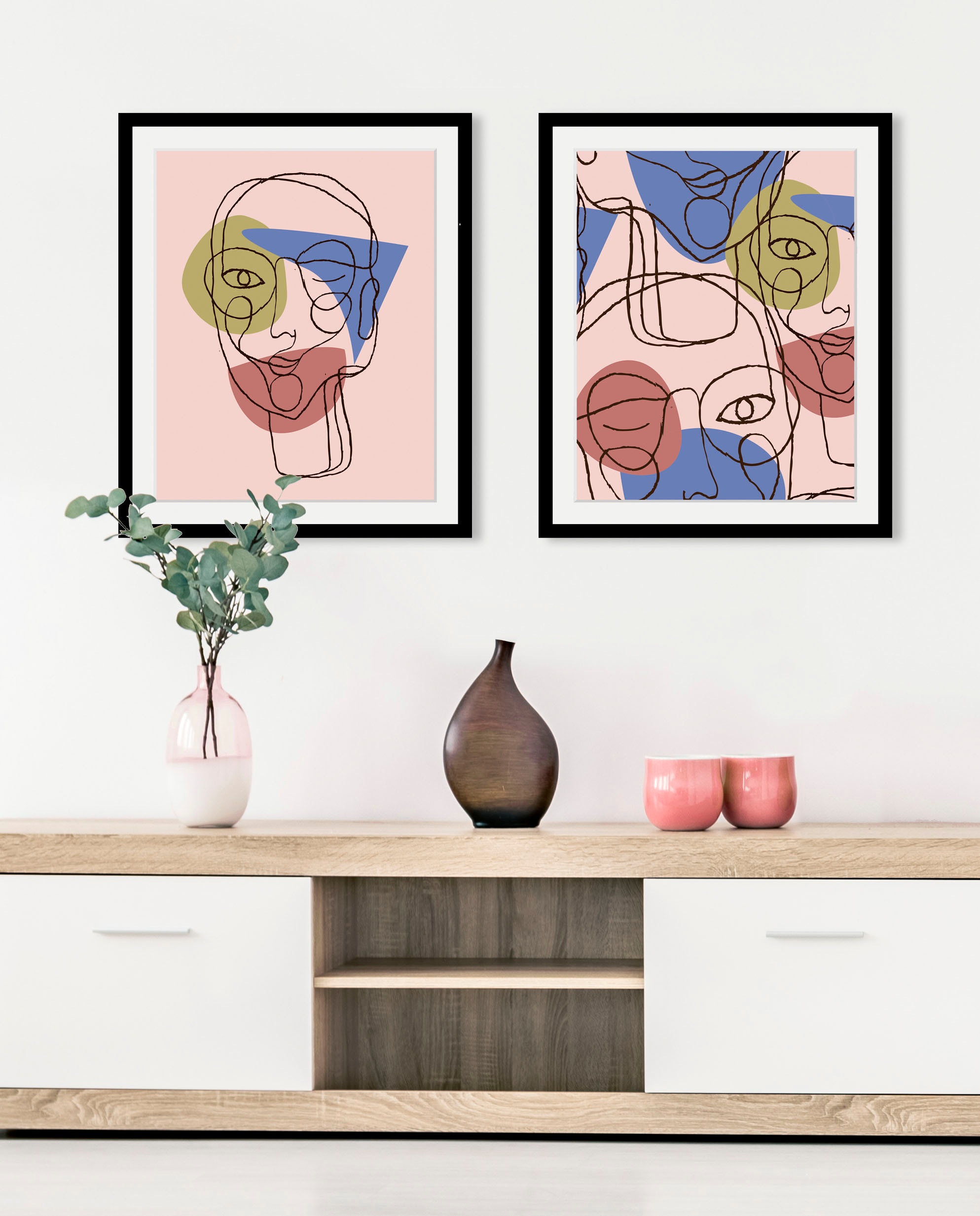 queence Bild »Pastella«, Abstrakt-Gesicht-Figuren-Frau-Gemälde, (1 St.), HD günstig online kaufen