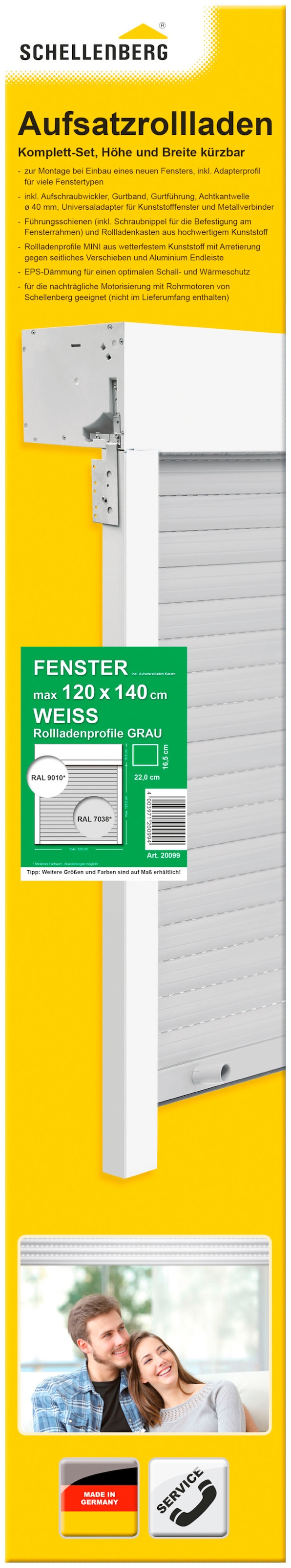 SCHELLENBERG Aufsatzrollladen »Set für Fenster, Mini System für 60 mm Stahl günstig online kaufen