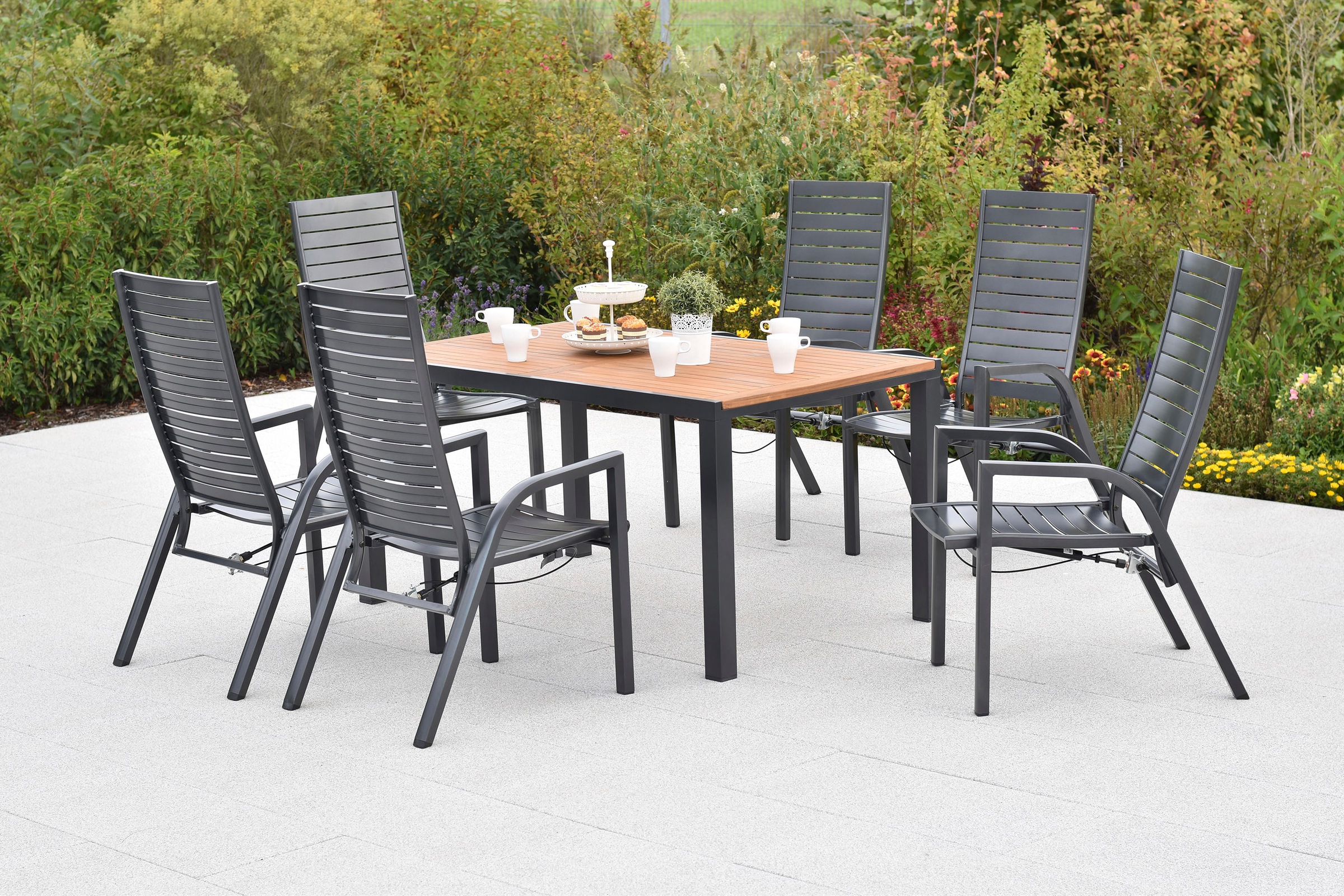 MERXX Garten-Essgruppe »»Siros«« Set, 7 Stk. tlg. Rückenlehne verstellbar d günstig online kaufen