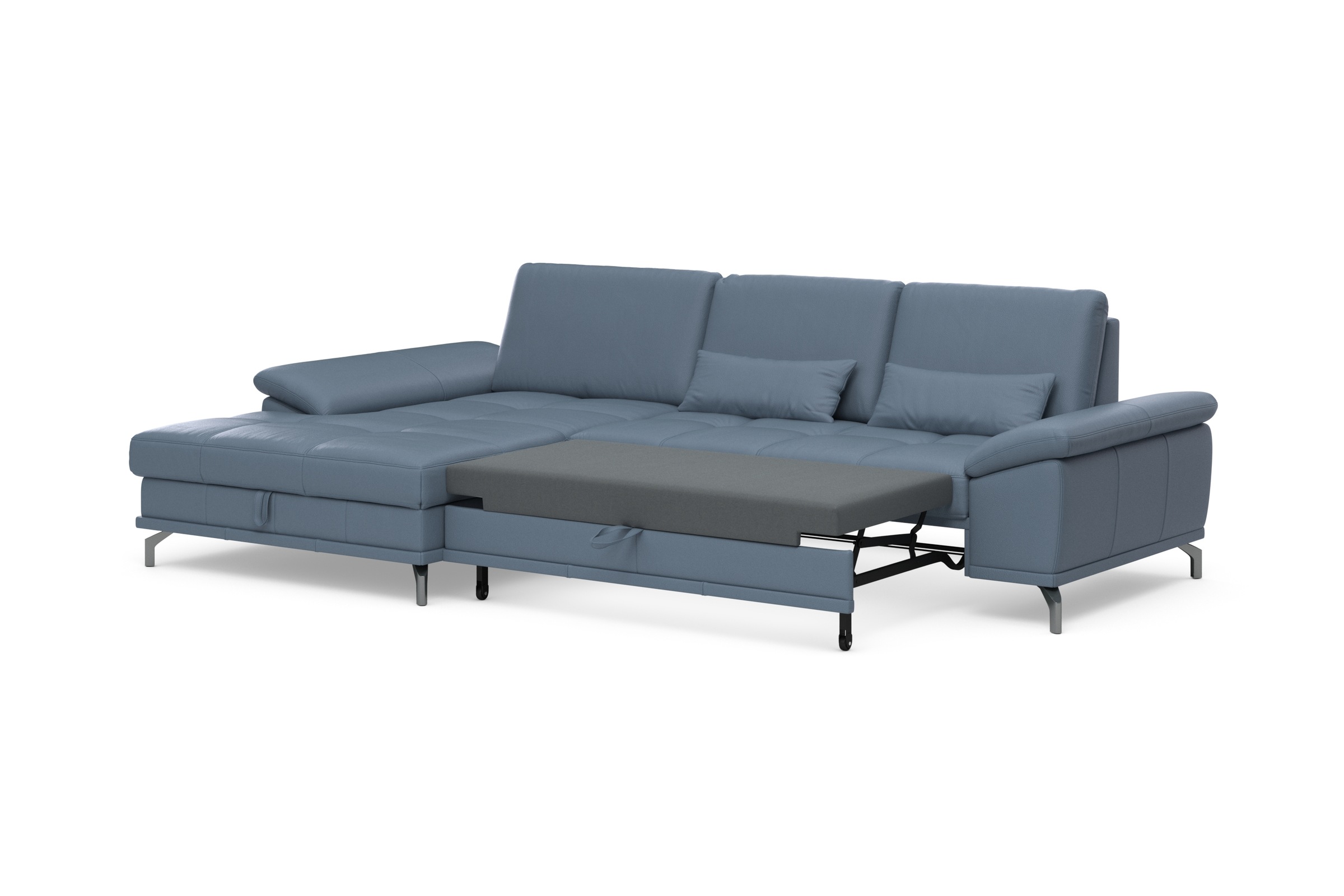 Places of Style Ecksofa Costello, mit Sitztiefenverstellung und Armlehnfunktion, incl. 3 Nierenkissen