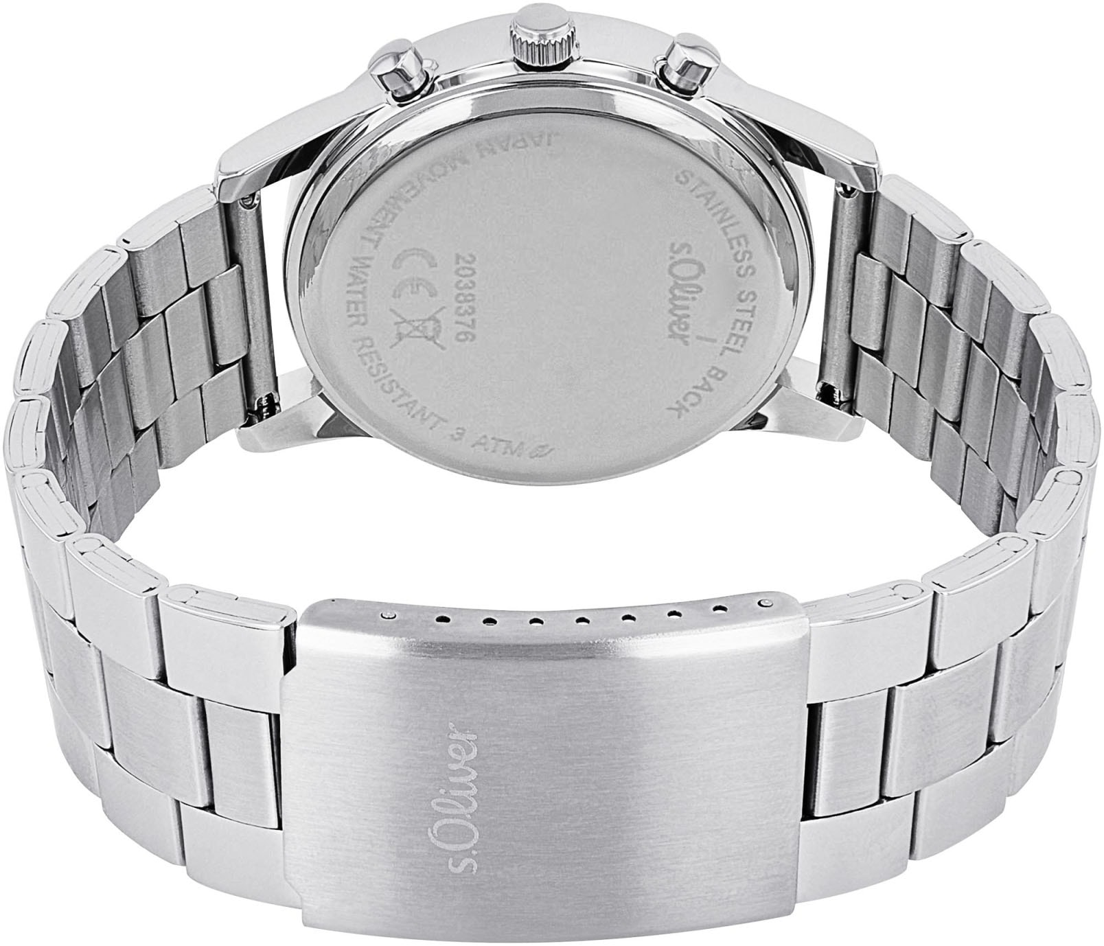 s.Oliver Chronograph, Armbanduhr, Quarzuhr, Herrenuhr, Stoppfunktion, 12/24-Stunden-Anzeige