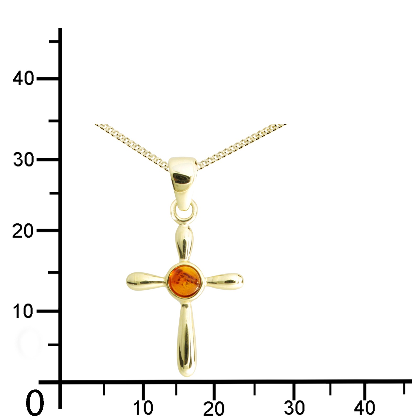 OSTSEE-SCHMUCK Kette mit Anhänger »Ostsee-Schmuck Kette mit Anhänger Kreuz 22 x 16«, (2 tlg.)