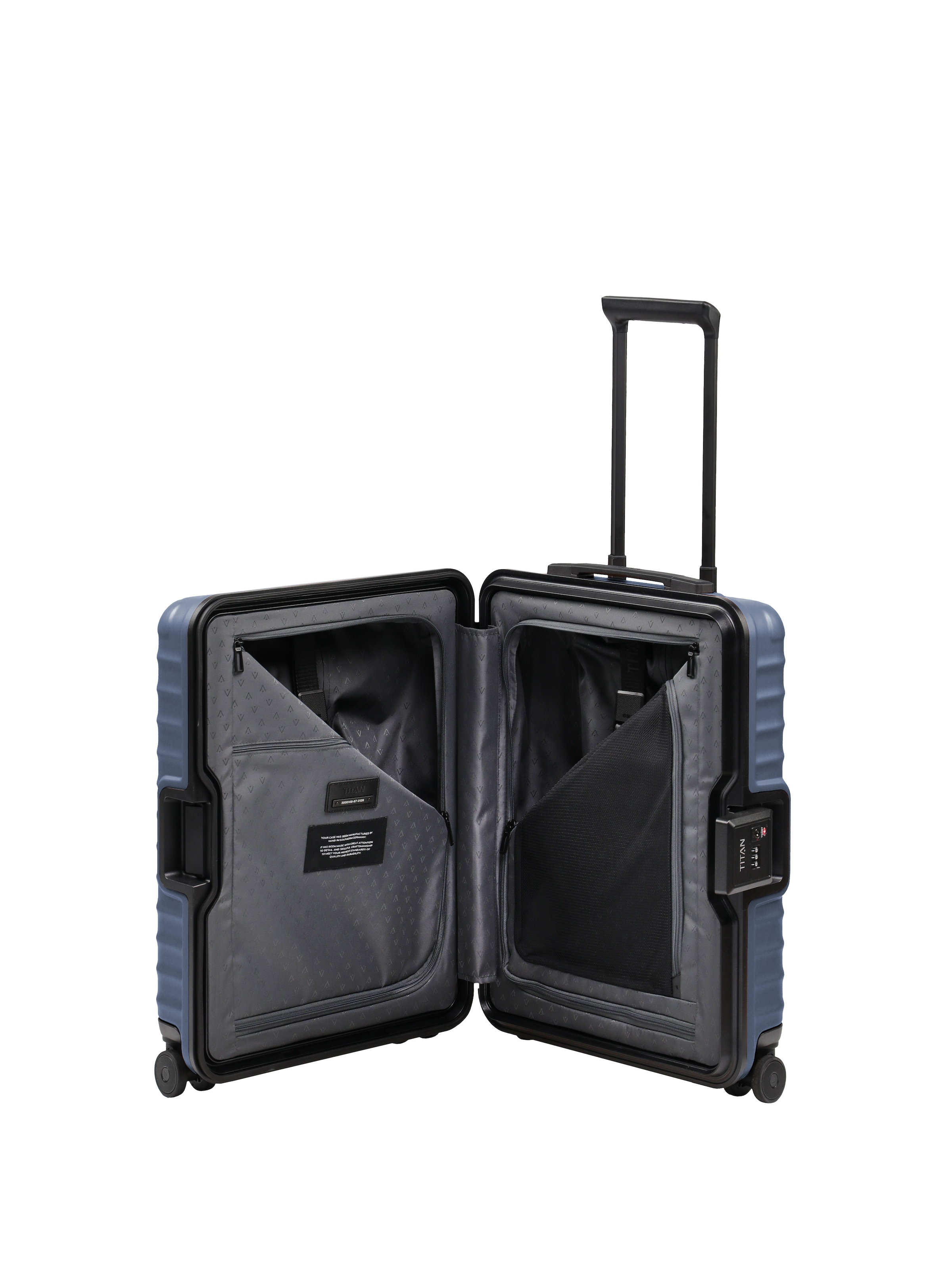 TITAN® Trolley »OVERSEAS Koffer Hartschale« 38 l 4 Rollen mit TSA-Rahmenschloss, Mono-Lock und kratzresistenter Oberfläche