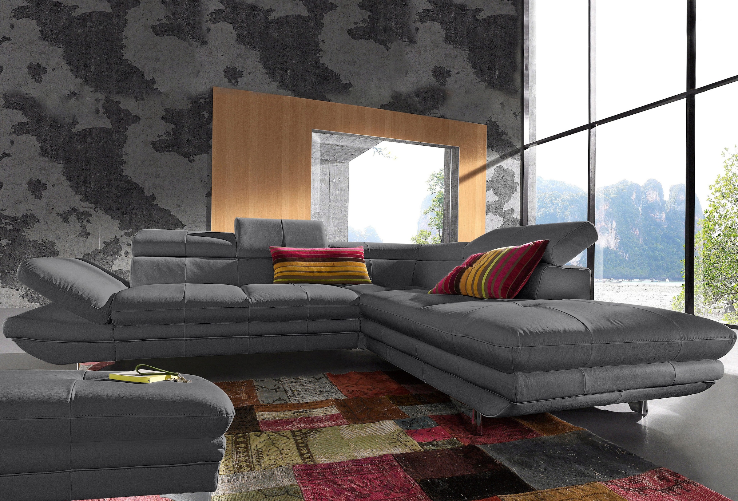 COTTA Ecksofa »Enterprise L-Form«, mit Arm- & Kopfteilverstellung, wahlweise mit Bettfunktion