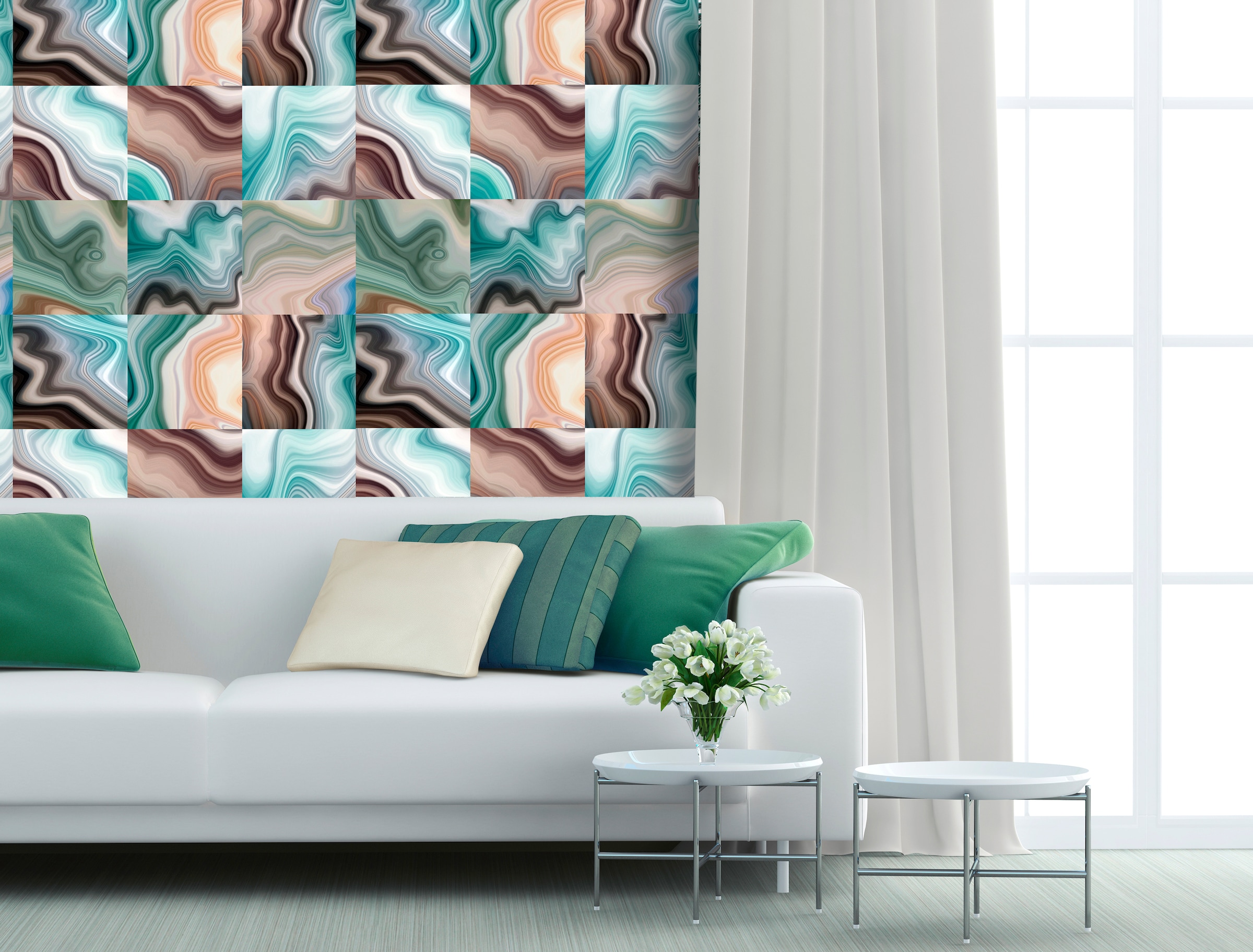 queence Vinyltapete »Bieb«, bedruckt-clean-unifarben-minimalistisch-Abriebeffekte-Steinoptik, 90x250cm, selbstklebend, kinderleichte Anbringung, Sticker