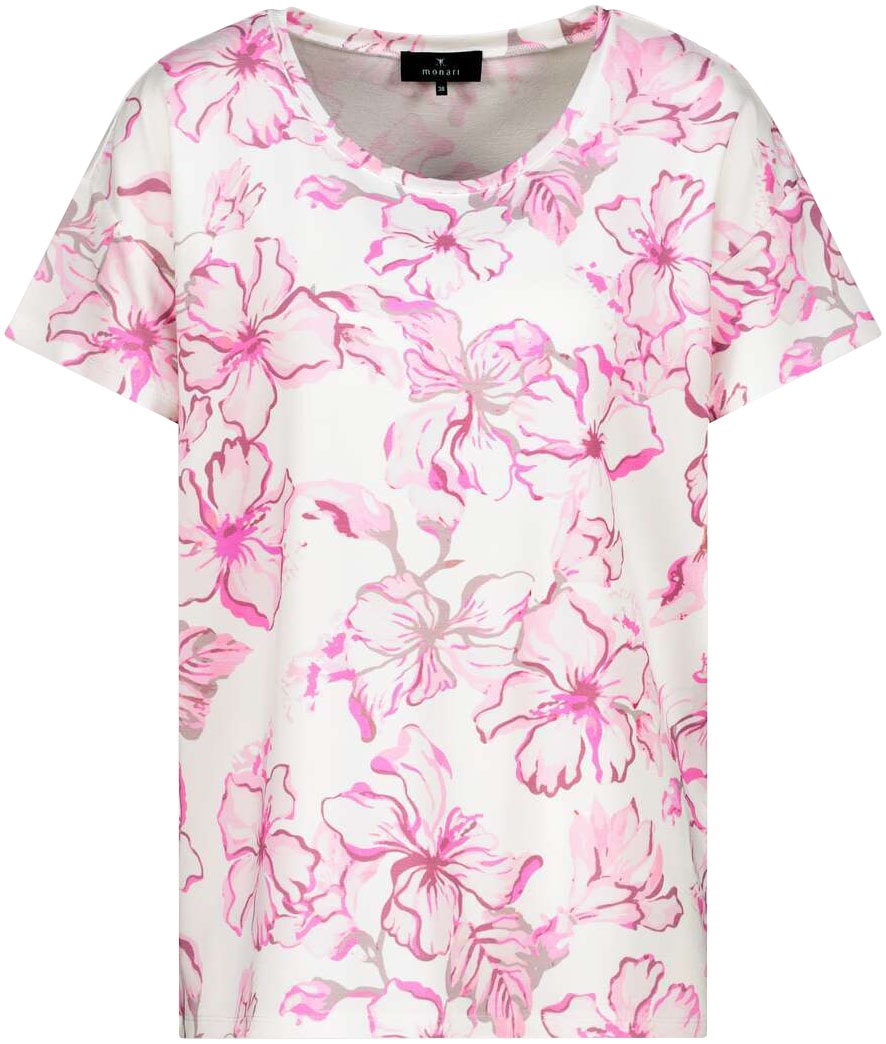 Monari Rundhalsshirt, mit Blumendruck