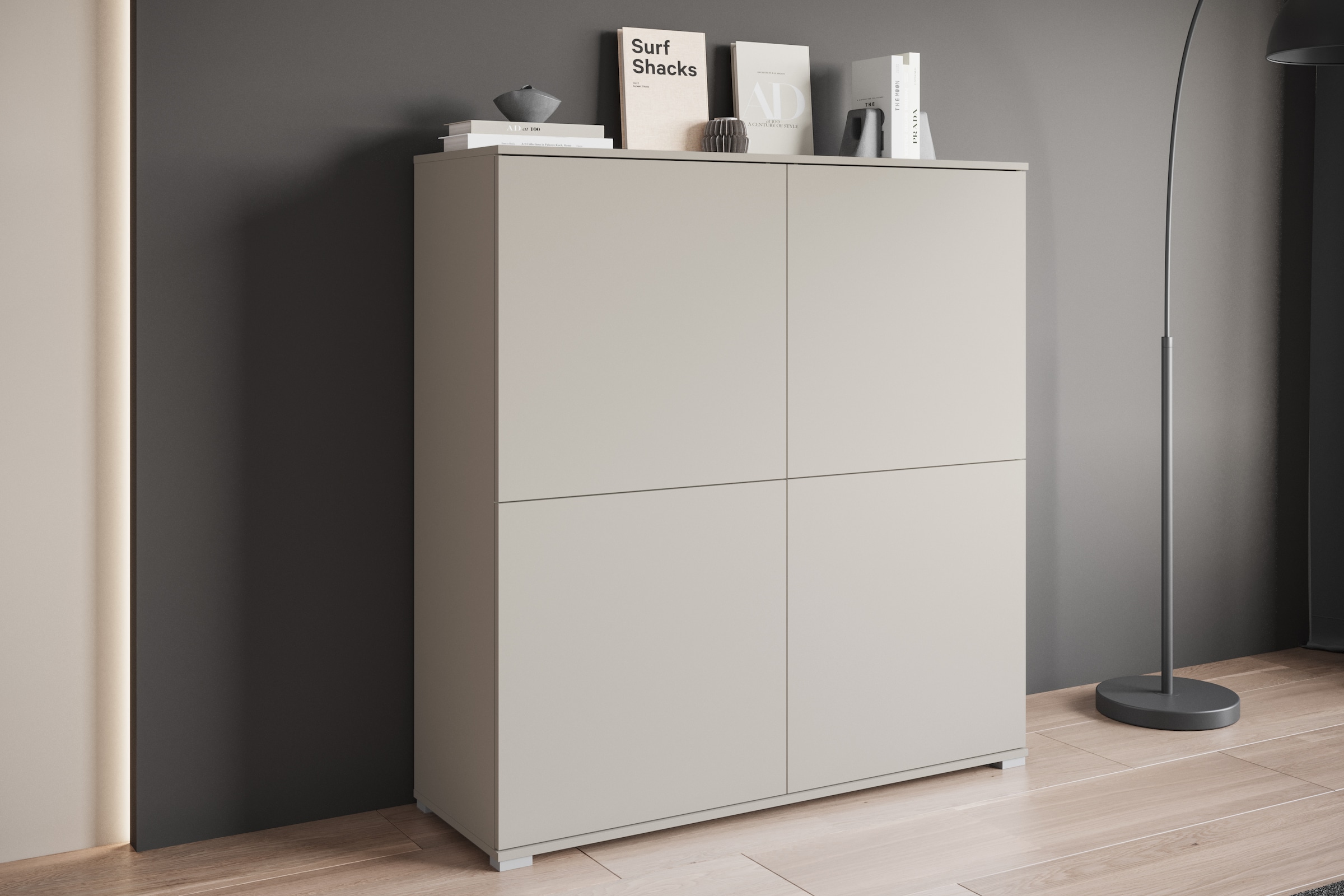 INOSIGN PC-Schrank »Kenia, Sekretär, Home Office«, (1 St.), Mit Push-to-open, Tastaturauszug und praktischem Stauraum
