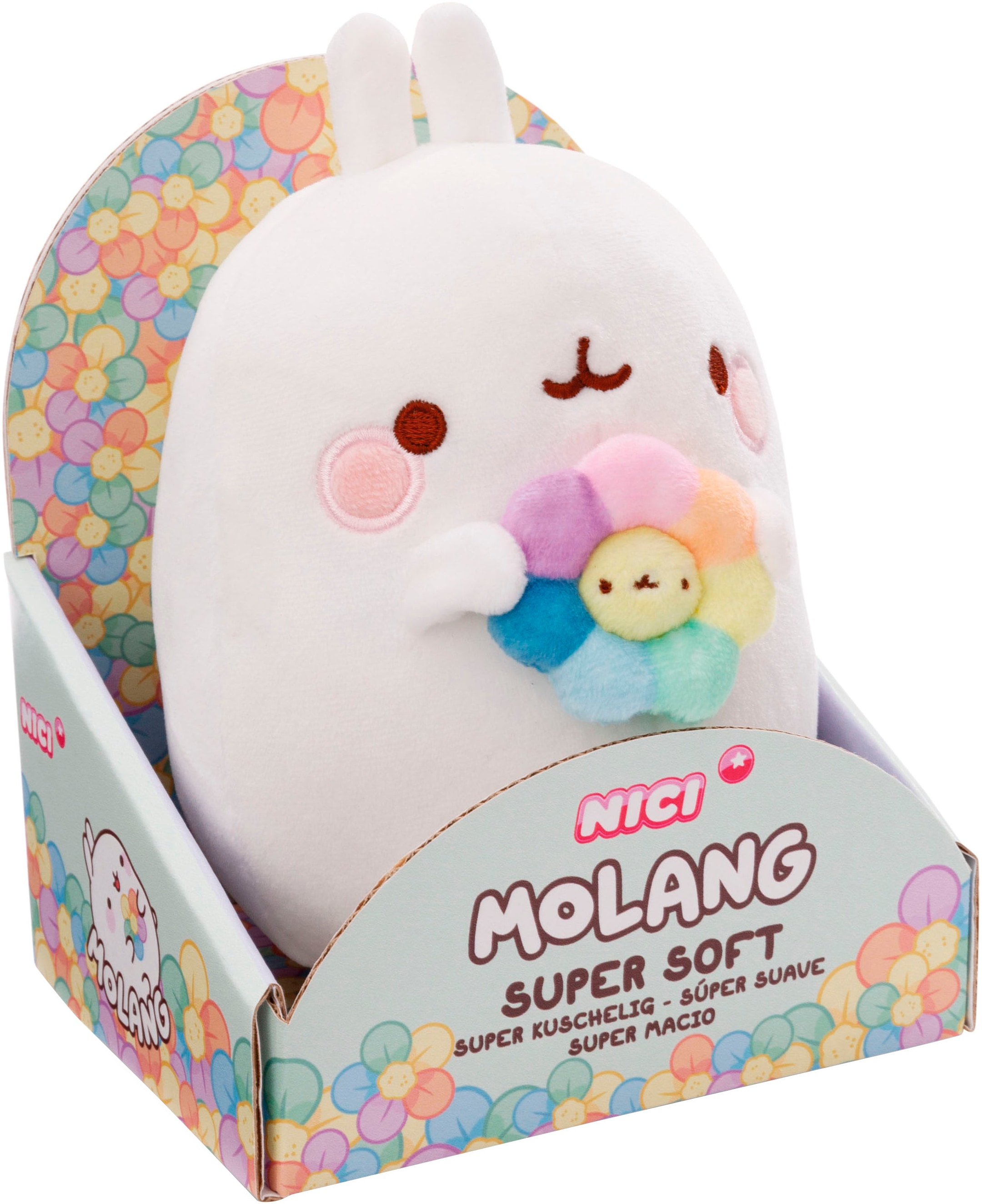 Nici Kuscheltier »Molang mit Regenbogenblume, 24 cm«, in Geschenkverpackung