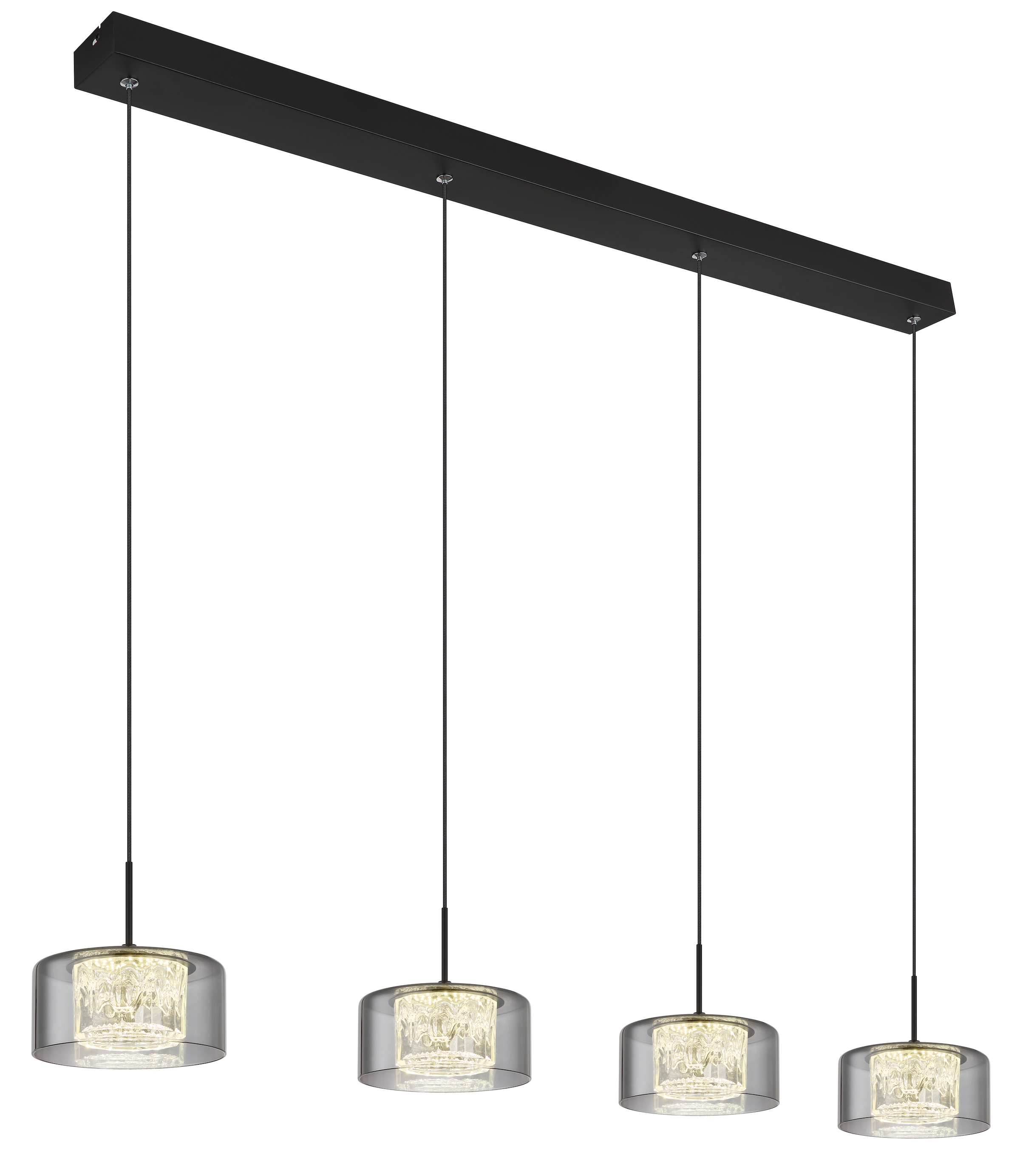 GLOBO LIGHTING LED Pendelleuchte »FOGSY«, Leuchtmittel LED-Modul | LED fest integriert, Hängelampe/Pendelleuchte/Glas rauchfarben/Höhe kürzbar/Esstisch