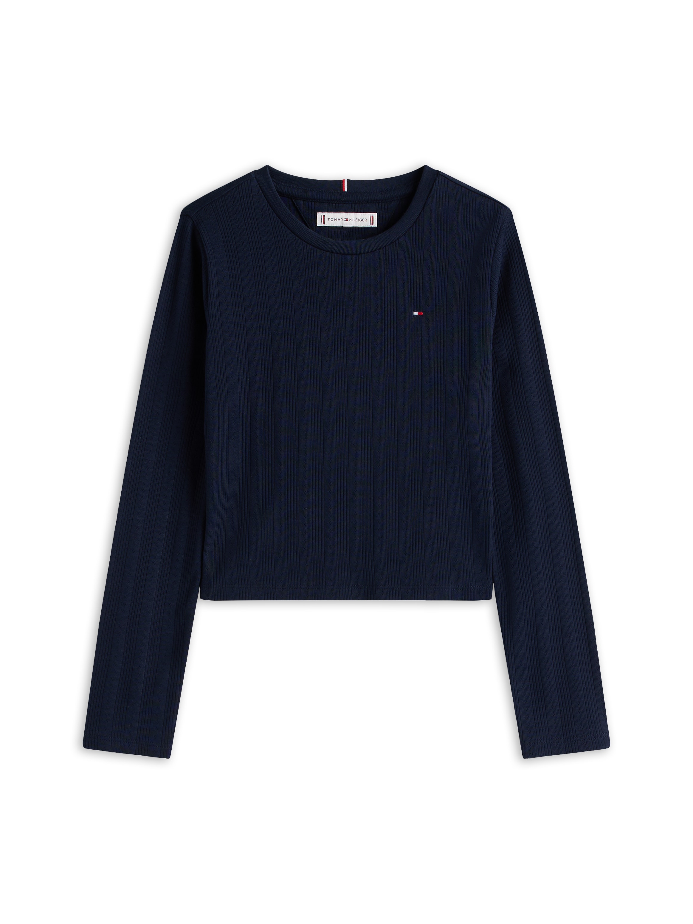 Tommy Hilfiger Langarmshirt »POINTELLE TOP LS«, für Kinder bis 16 Jahre, mit Logo-Druck