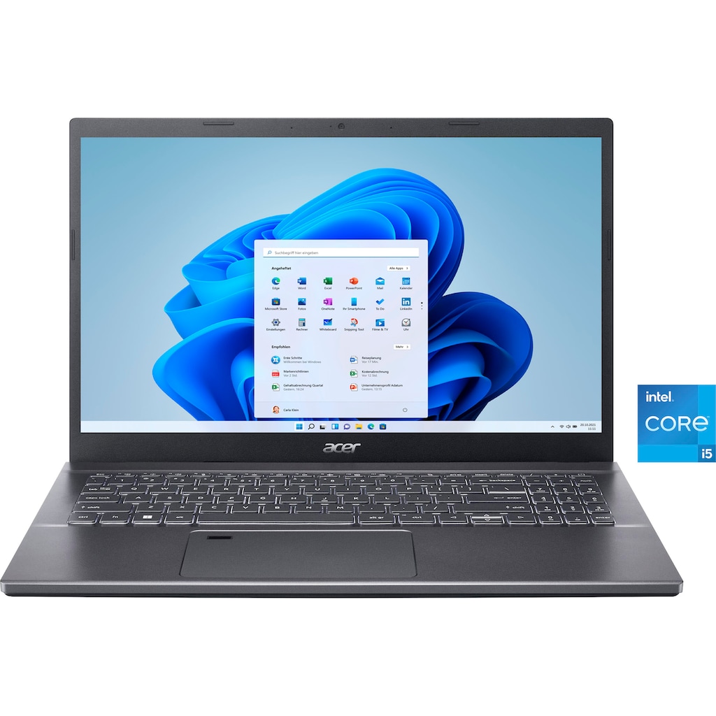 Acer Notebook »Aspire 5 A515-57-58LU«, 39,62 cm, / 15,6 Zoll, Intel, Core i5, Iris Xe Graphics, 512 GB SSD