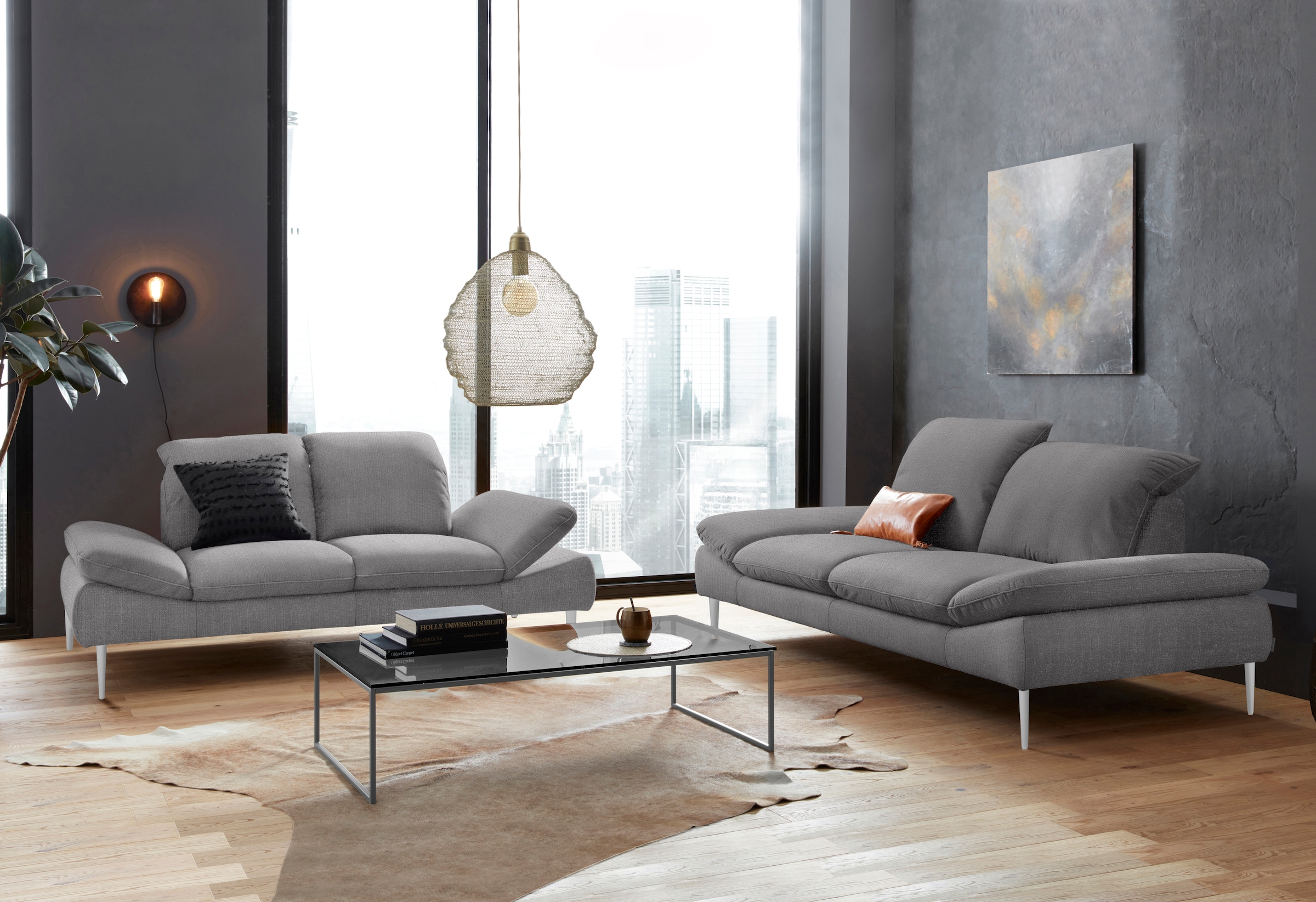 W.SCHILLIG 2-Sitzer »enjoy&MORE«, mit Sitztiefenverstellung, Füße Chrom glänzend, Breite 202 cm