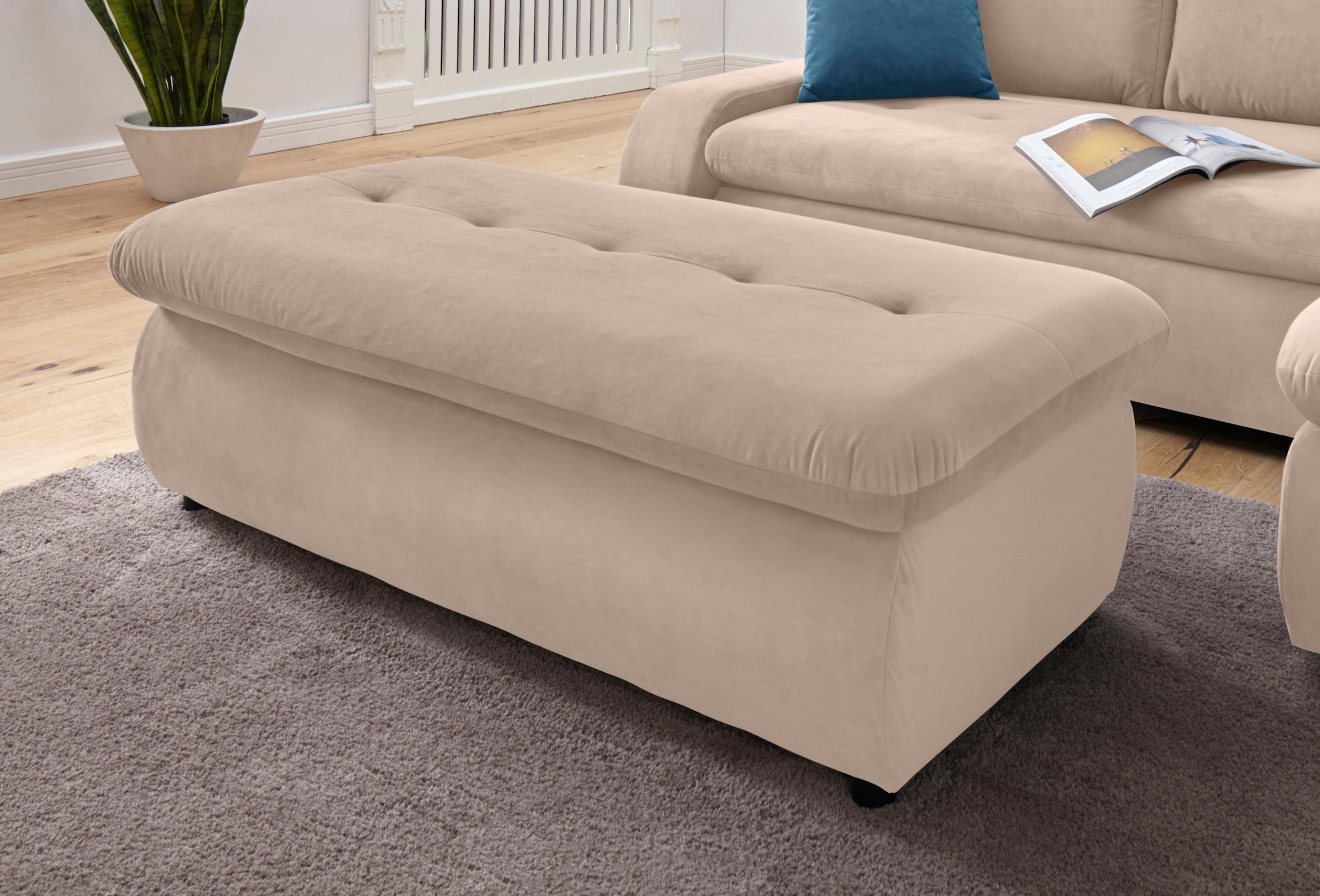 TRENDMANUFAKTUR Hocker »Indie II, bequemer Bankhocker mit Staufach unter de günstig online kaufen