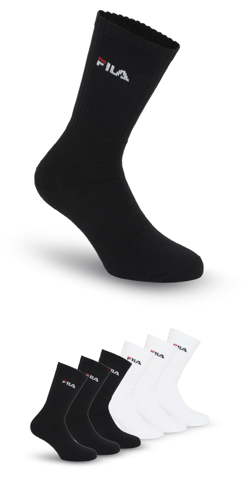 Fila Sportsocken »UNISEX CREW TENNIS FULL TERRY SOCKS«, (6 Paar), mit eingestrickem Logo