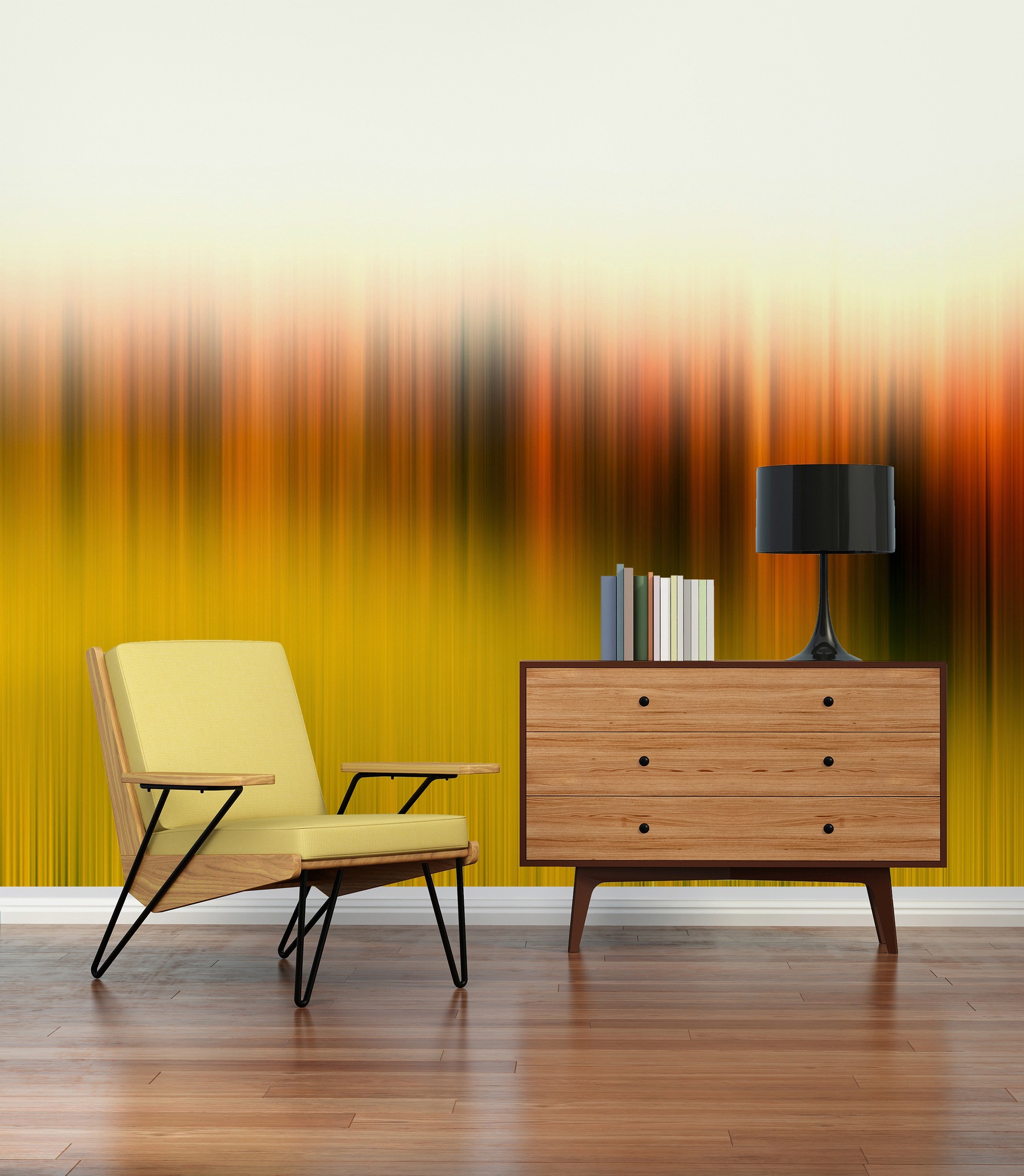 Architects Paper Fototapete »Atelier 47 Diffused Tree Row 2«, abstrakt, Vlies, Wand, Schräge, Decke