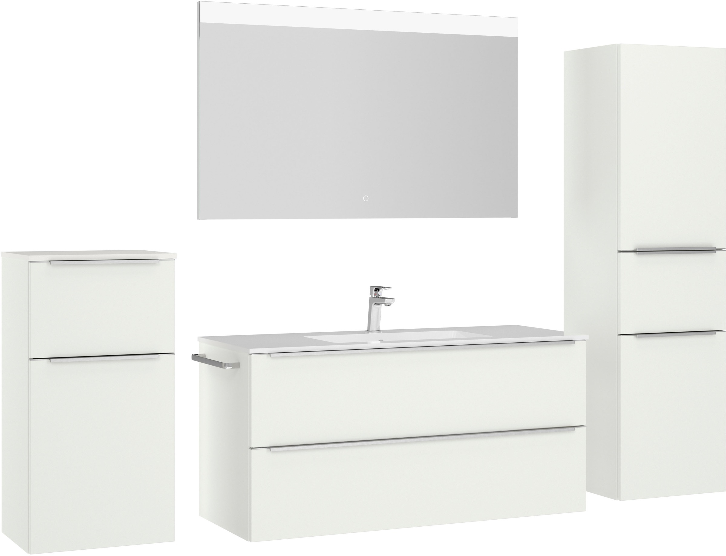 nobilia® Badmöbel-Set »Levere« vormontiert, mit Soft-Close, 4 Stk. tlg. günstig online kaufen