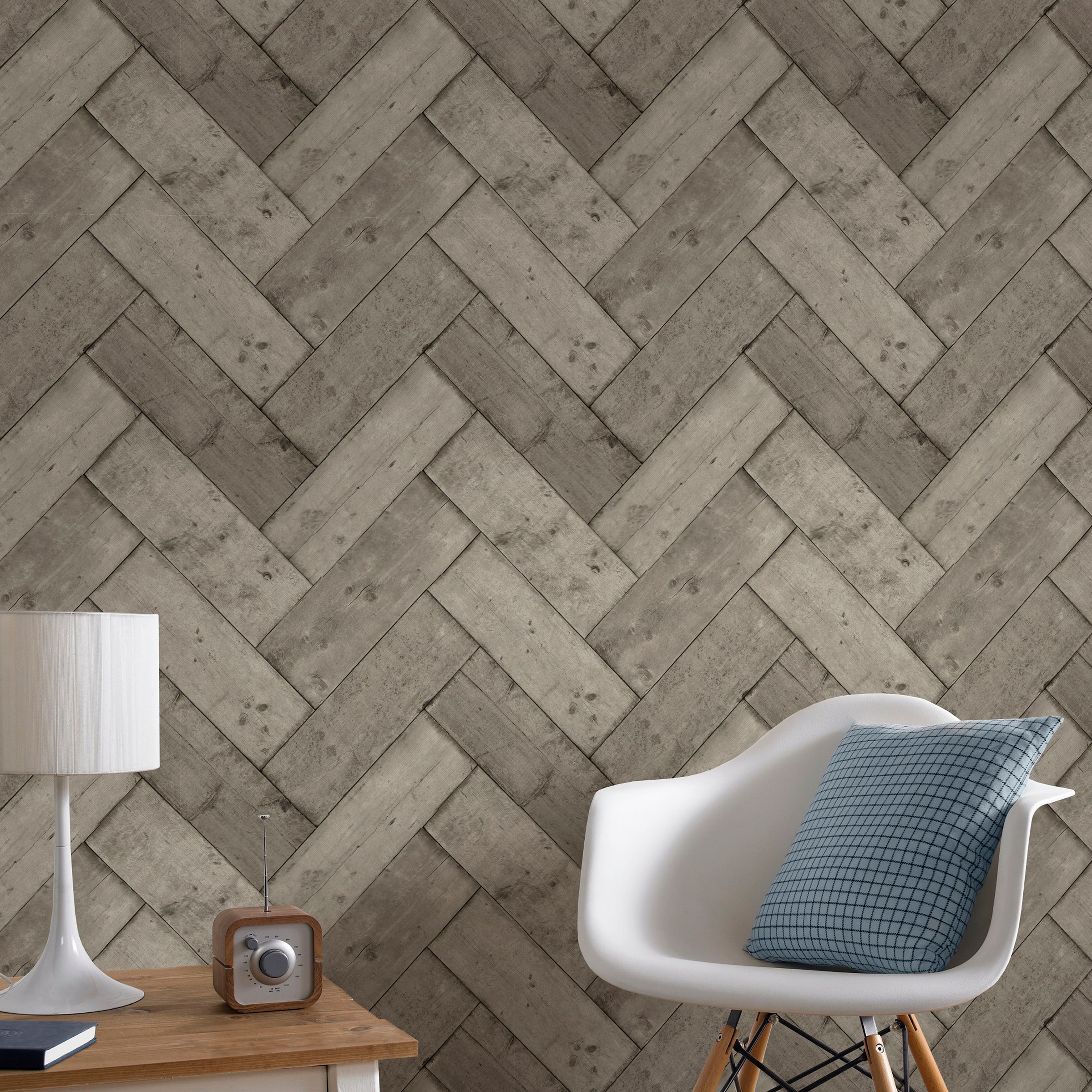 Superfresco Easy Vliestapete »Superfresco Easy Vliestapete Geo Grau« Holz aufgeschäumt Superfresco Easy Vliestapete Geo Grau