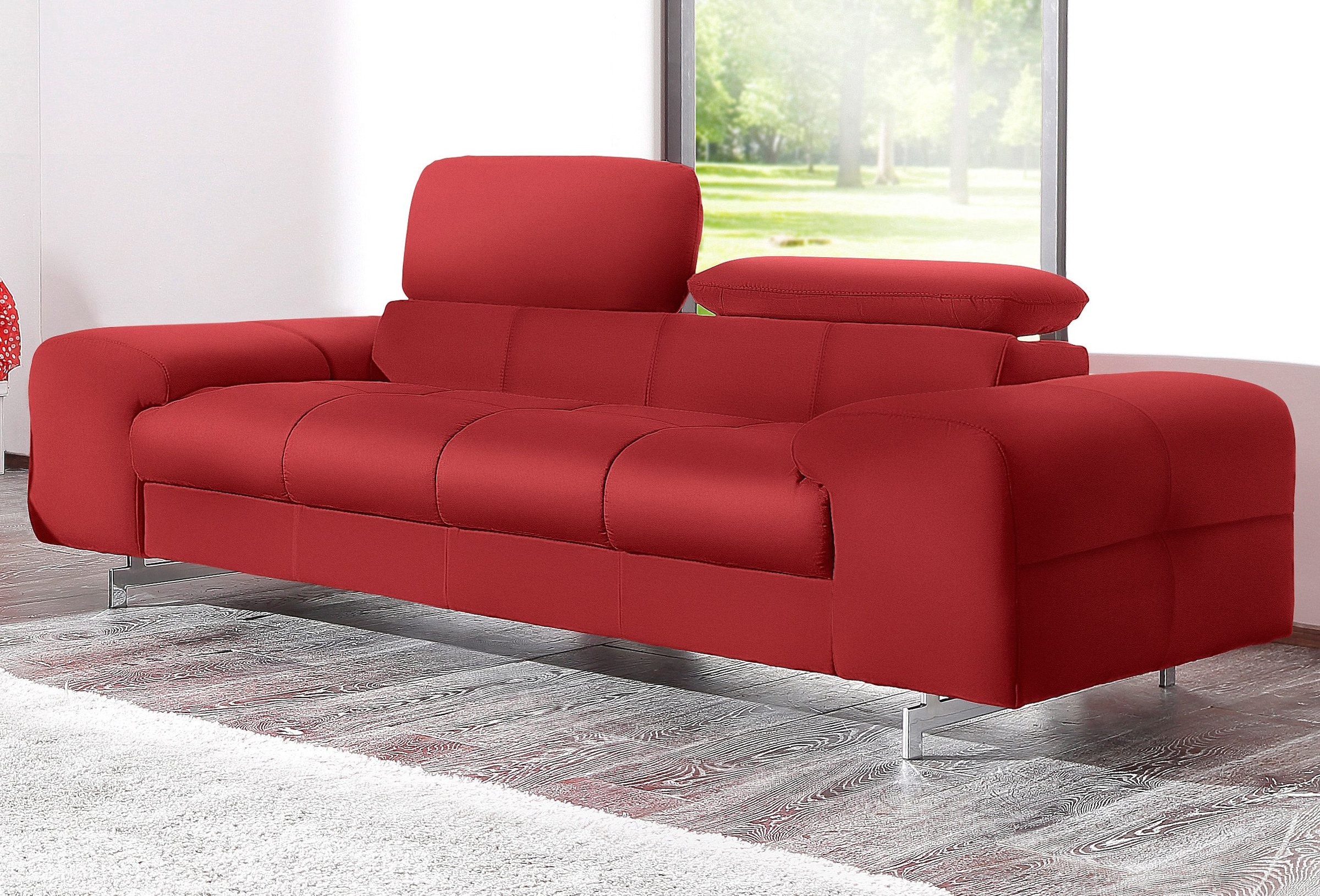 COTTA 2-Sitzer »Chef«, Big-Sofa mit Kopfteilverstellung, edle Metallkufen günstig online kaufen