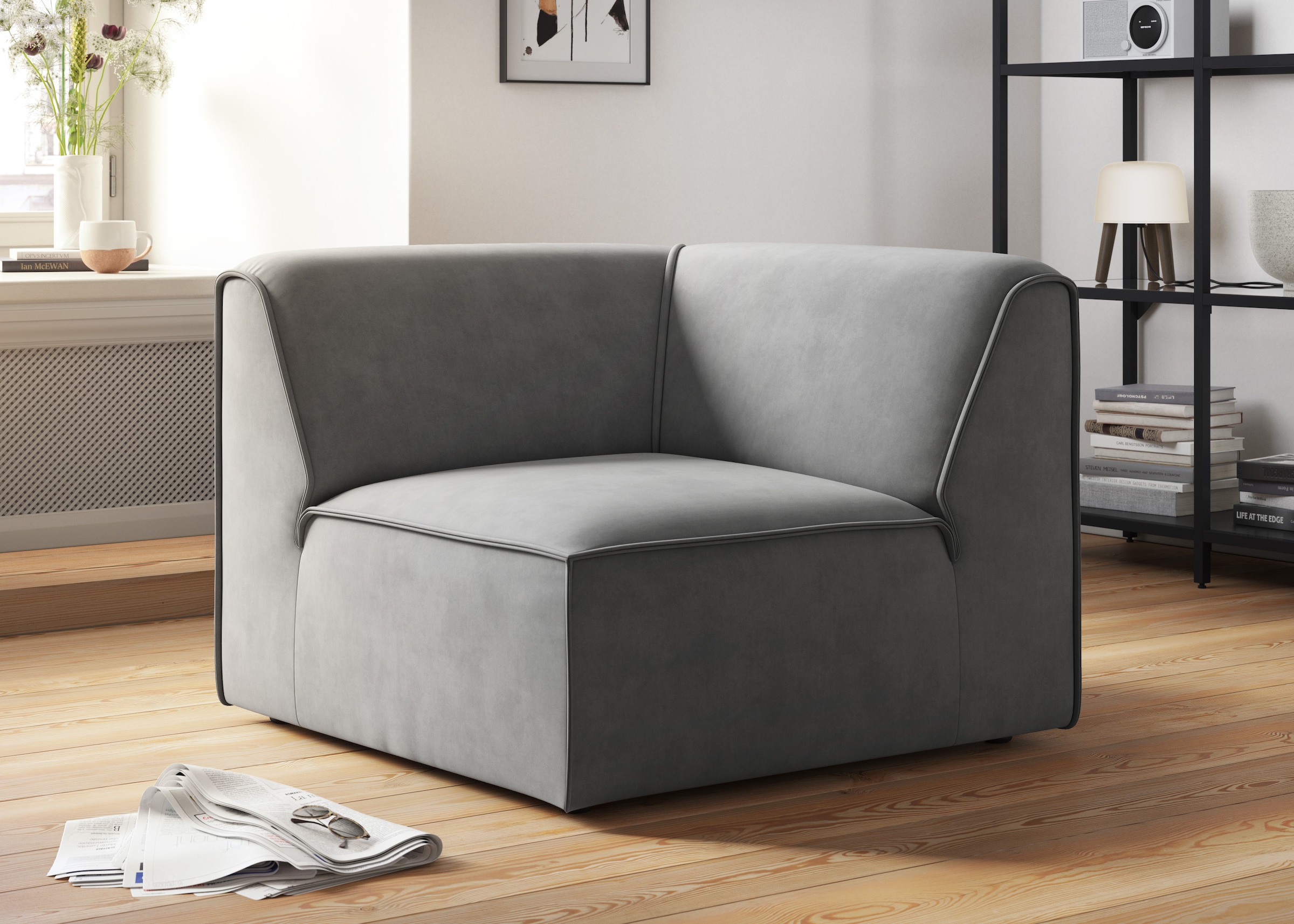 OTTO home Sofa-Eckelement »Merid, Sofaelement, Maße B/T/H: 97/97/46 cm« als günstig online kaufen