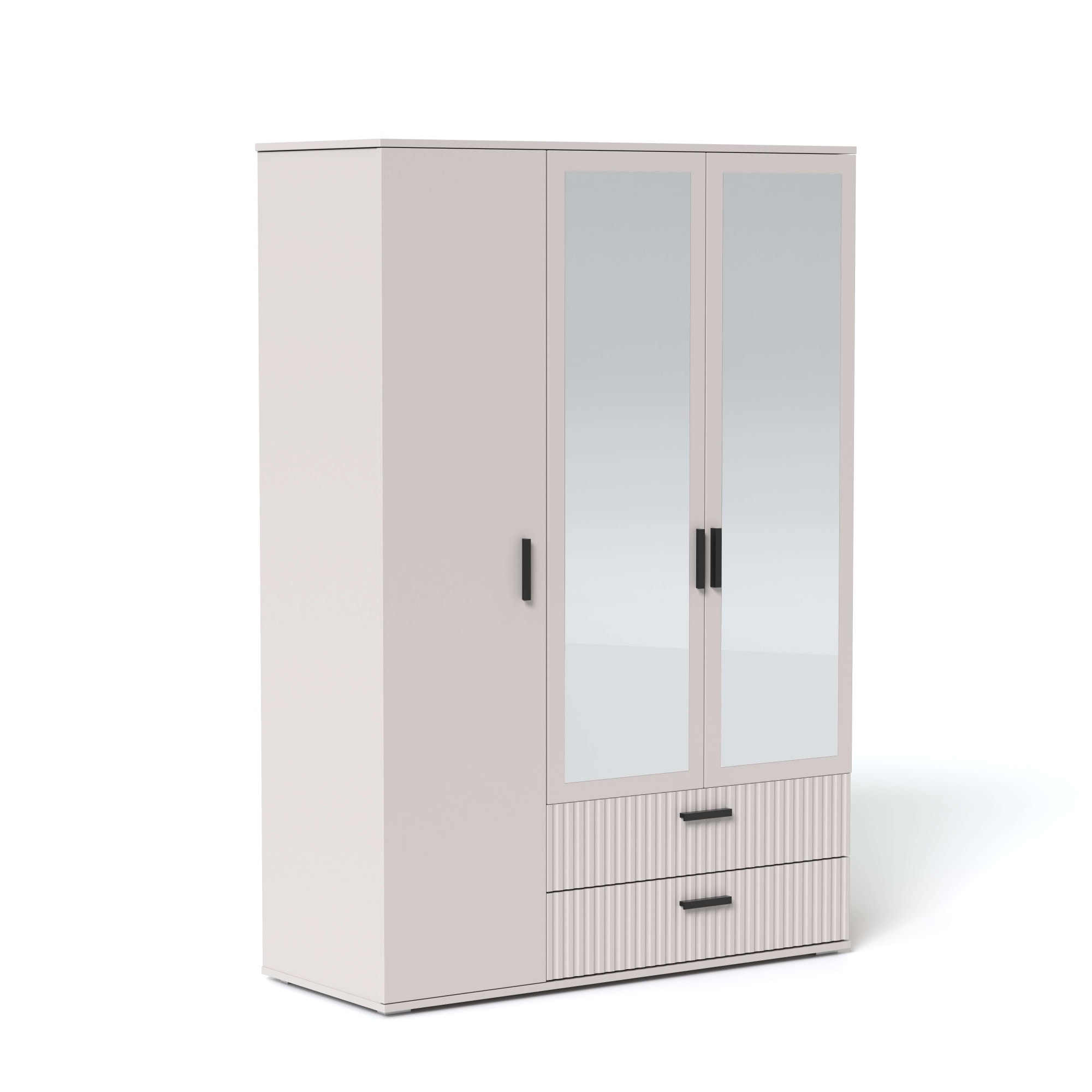 OTTO home Kleiderschrank »KOLLINE, modern mit viel Stauraum & geriffelter Struktur« H/B/T ca. 190/135/52cm,  Robuste Qualität, clevere Innenaufteilung & europäische Herstellung