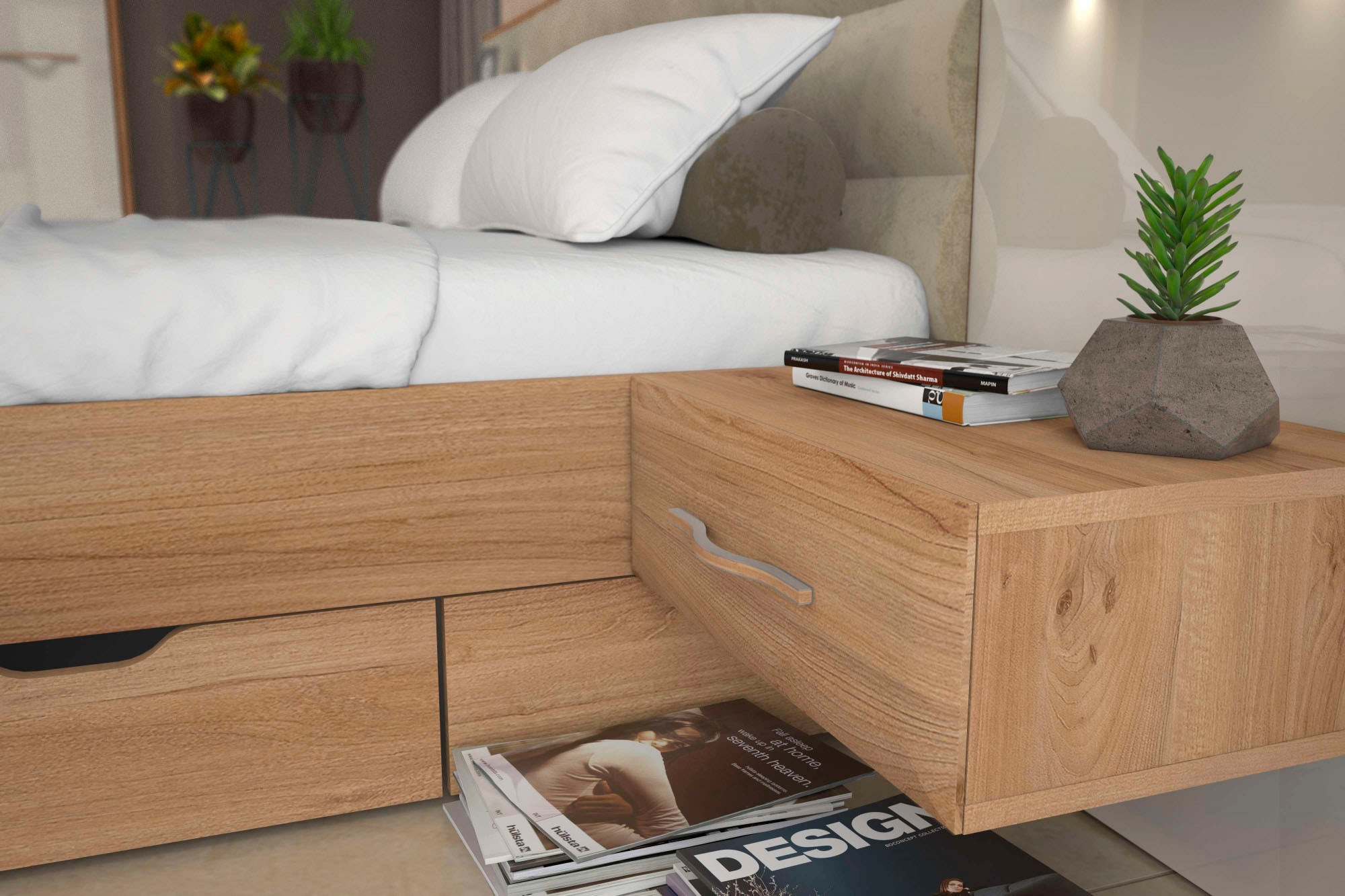 Home affaire Nachtkonsole »Gala, beige hochglänzend UV lackiert und melaminbeschichtet, kratzfest«, (Schublade mit Soft-Close-Funktion, 56x47x100cm (BxTxH), mit Beleuchtung,wahlweise rechte oder linke Bedienung,FSC-zertifiziert