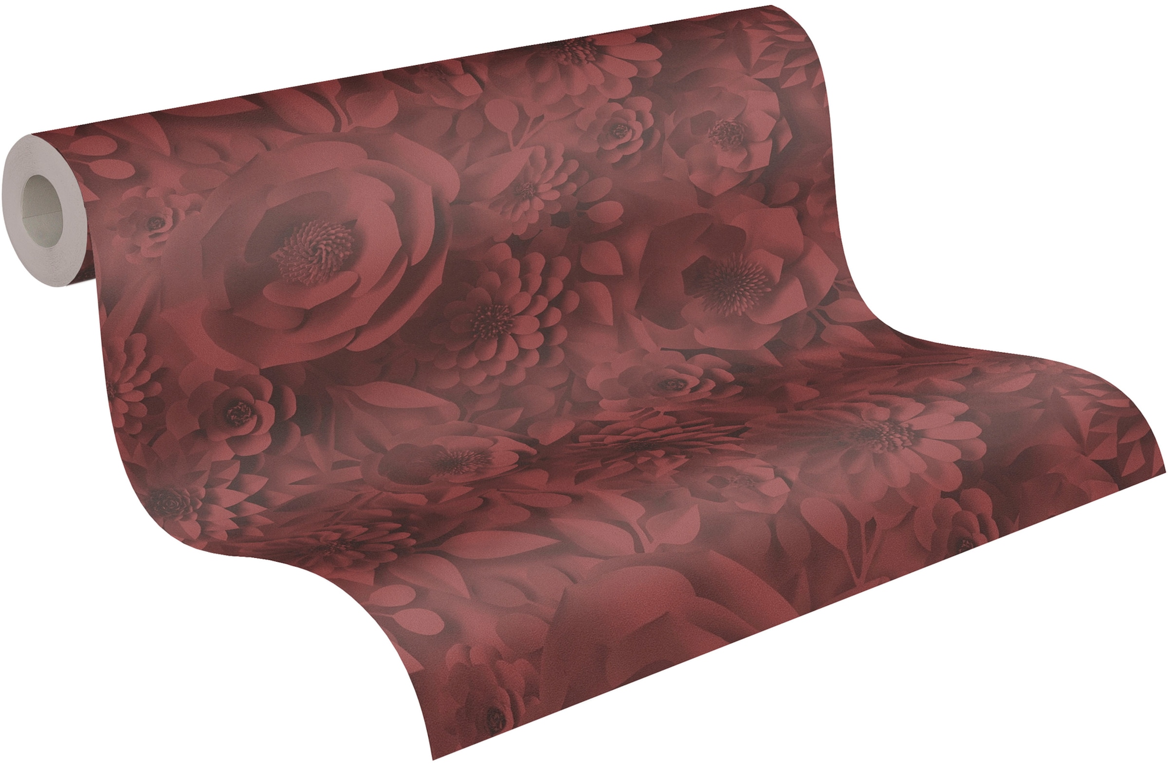 A.S. Création Vliestapete »PintWalls Blumen 3D Optik«, matt-gemustert-neutral, Blumenwand Tapeten Wohnzimmer Schlafzimmer Küche modern Flur Design
