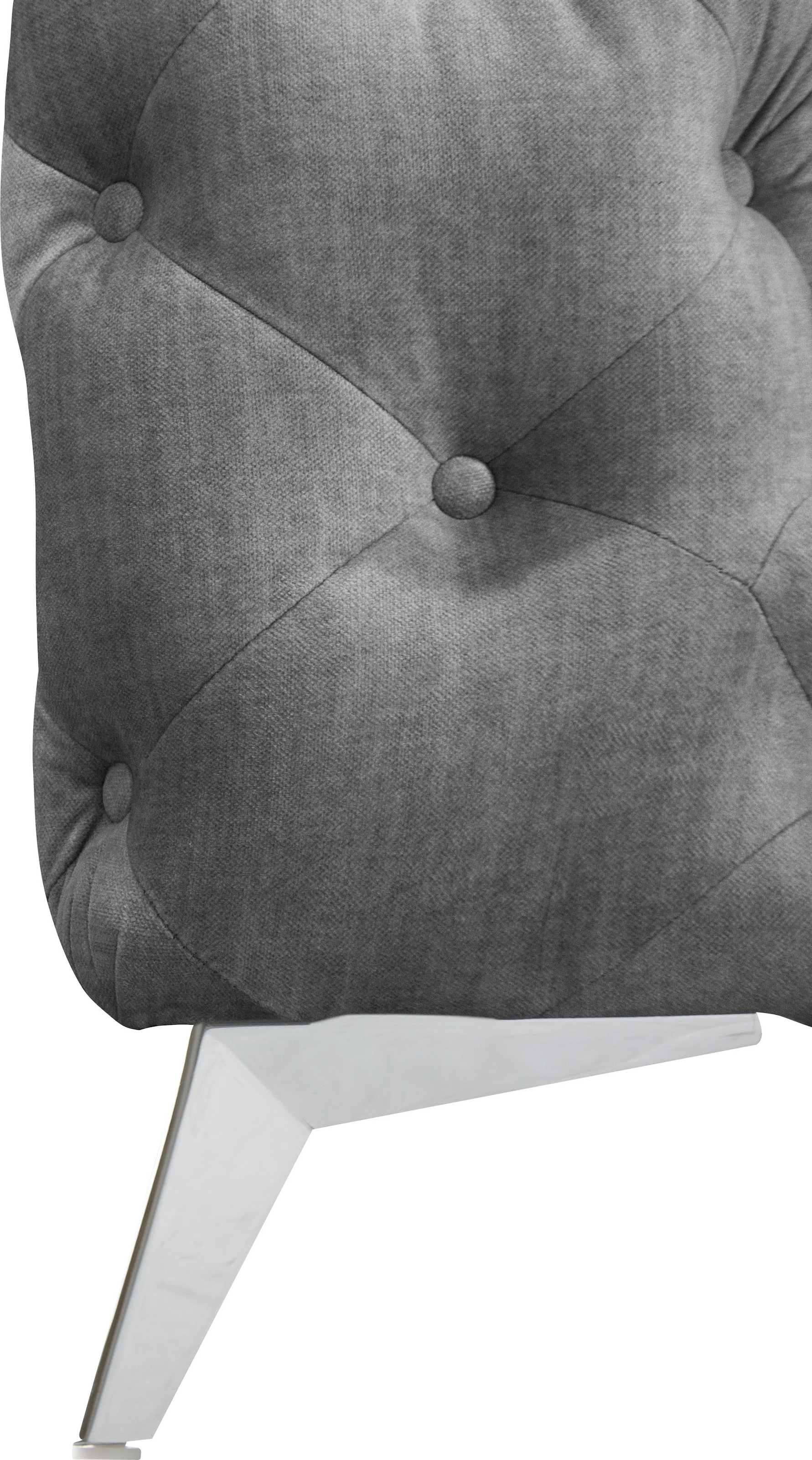 Leonique Chesterfield-Sofa »Ecksofa GLYNIS L-Form mit Wellenunterfederung, Maße B/T/H 264/264/75cm«, aufwändige Knopfheftung, moderne Chesterfield Optik, Fußfarbe wählbar