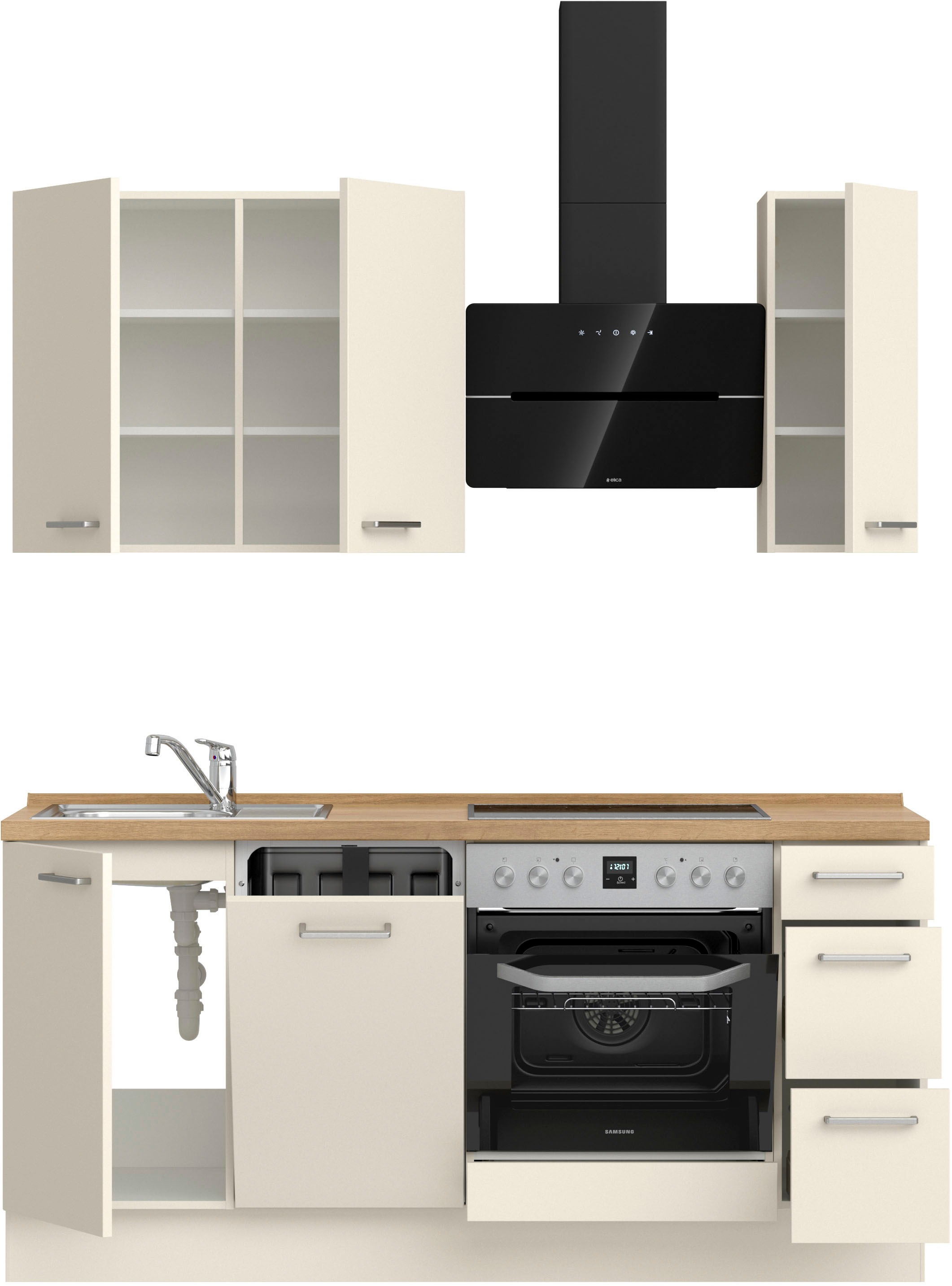 nobilia® Küchenzeile »"Touch II"«, vormontiert, Ausrichtung wählbar, Breite 180 cm, wahlw. mit E-Geräten